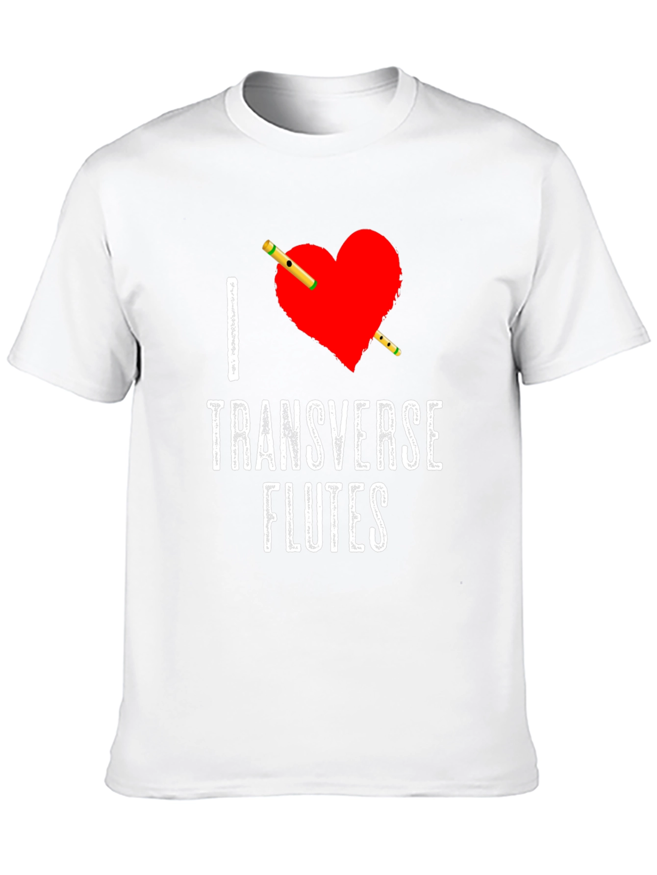 I Heart Transverse Flutes Black T-Shirt