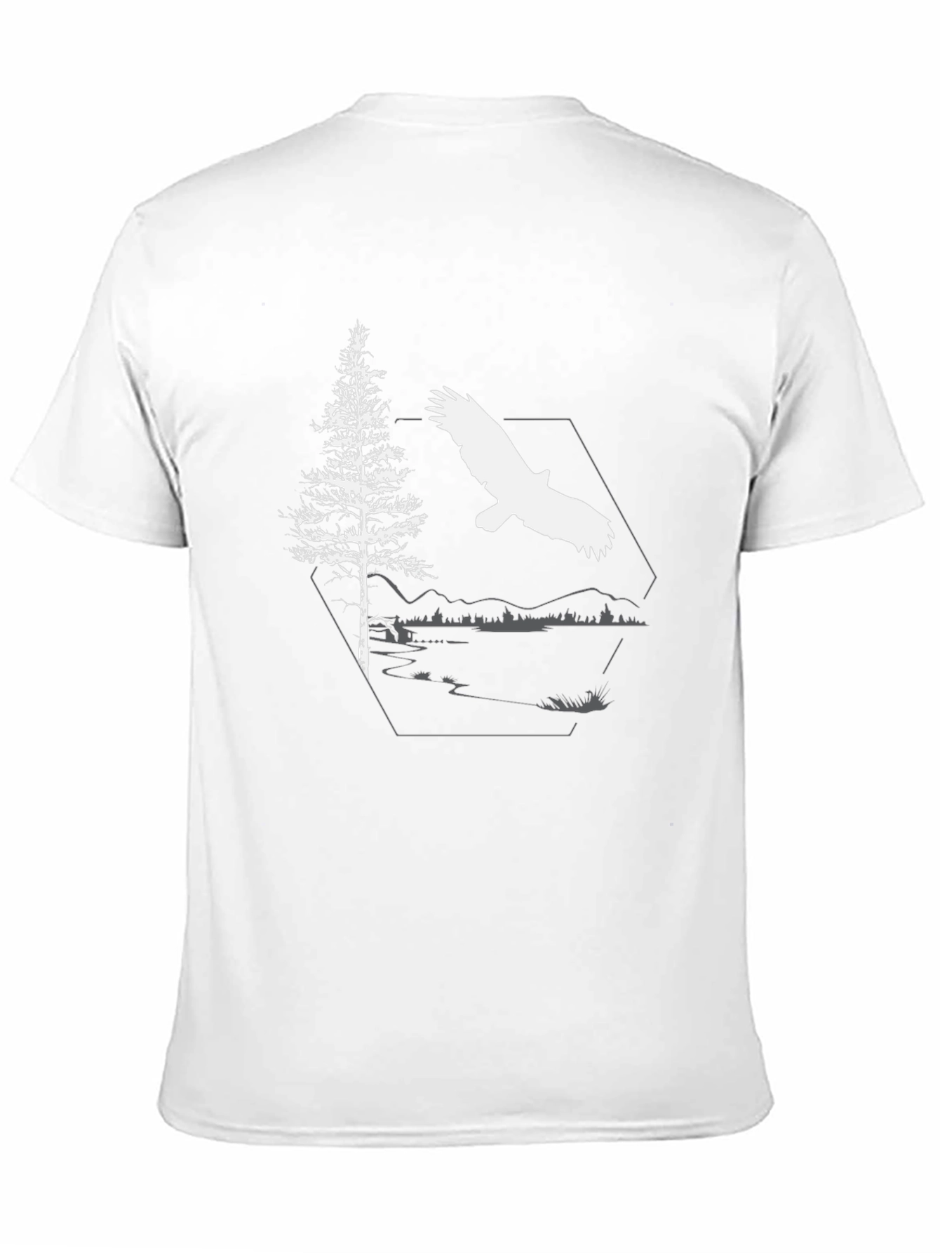 Eagle & Pine Tree Graphic Black T-Shirt