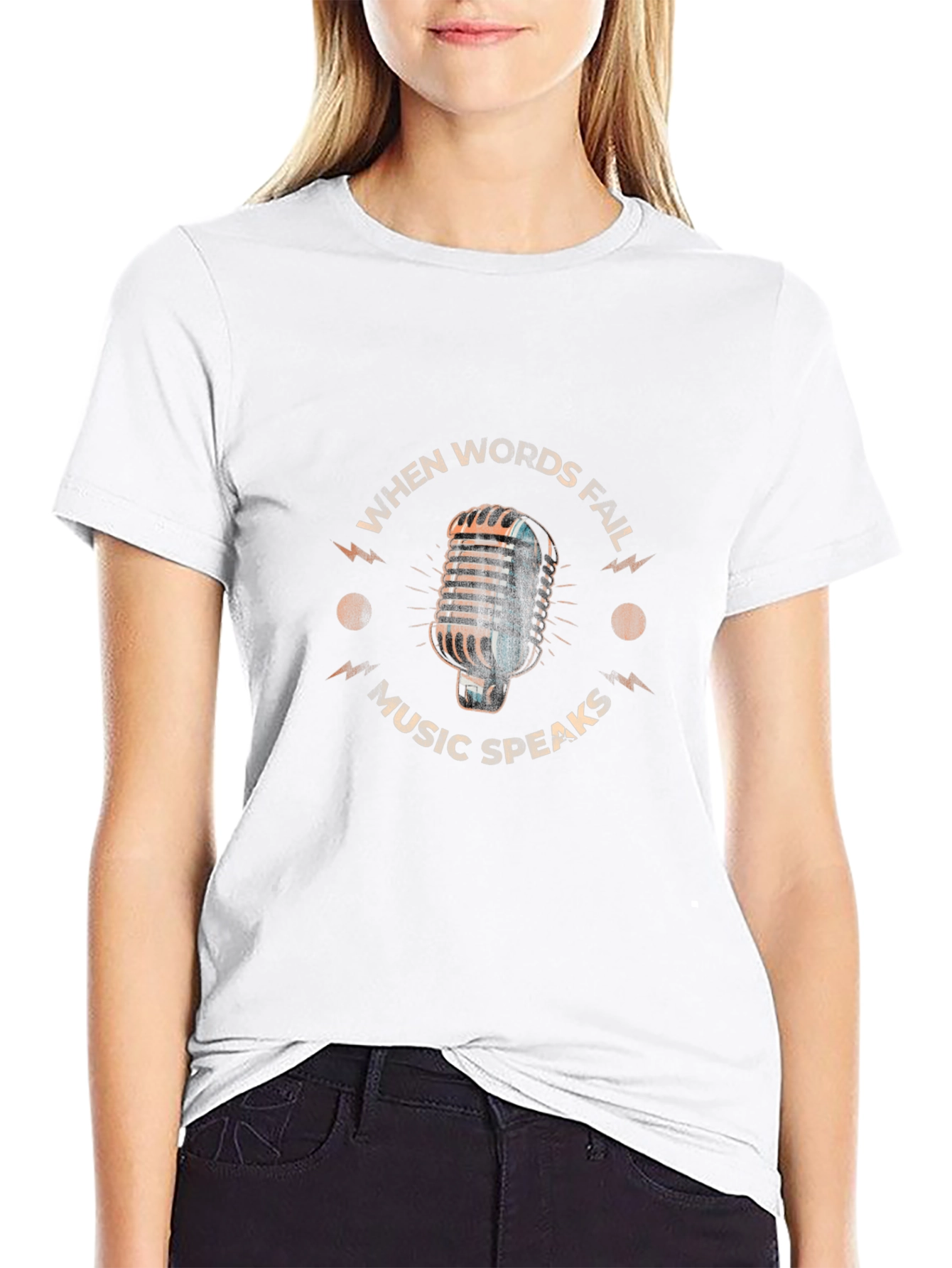 Music Speaks Graphic Tee - Black