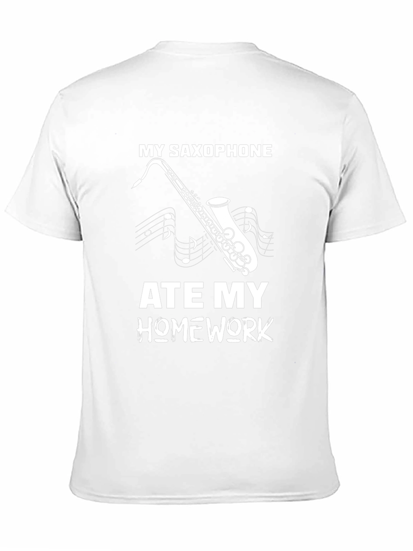 My Saxophone Ate My Homework Black T-Shirt