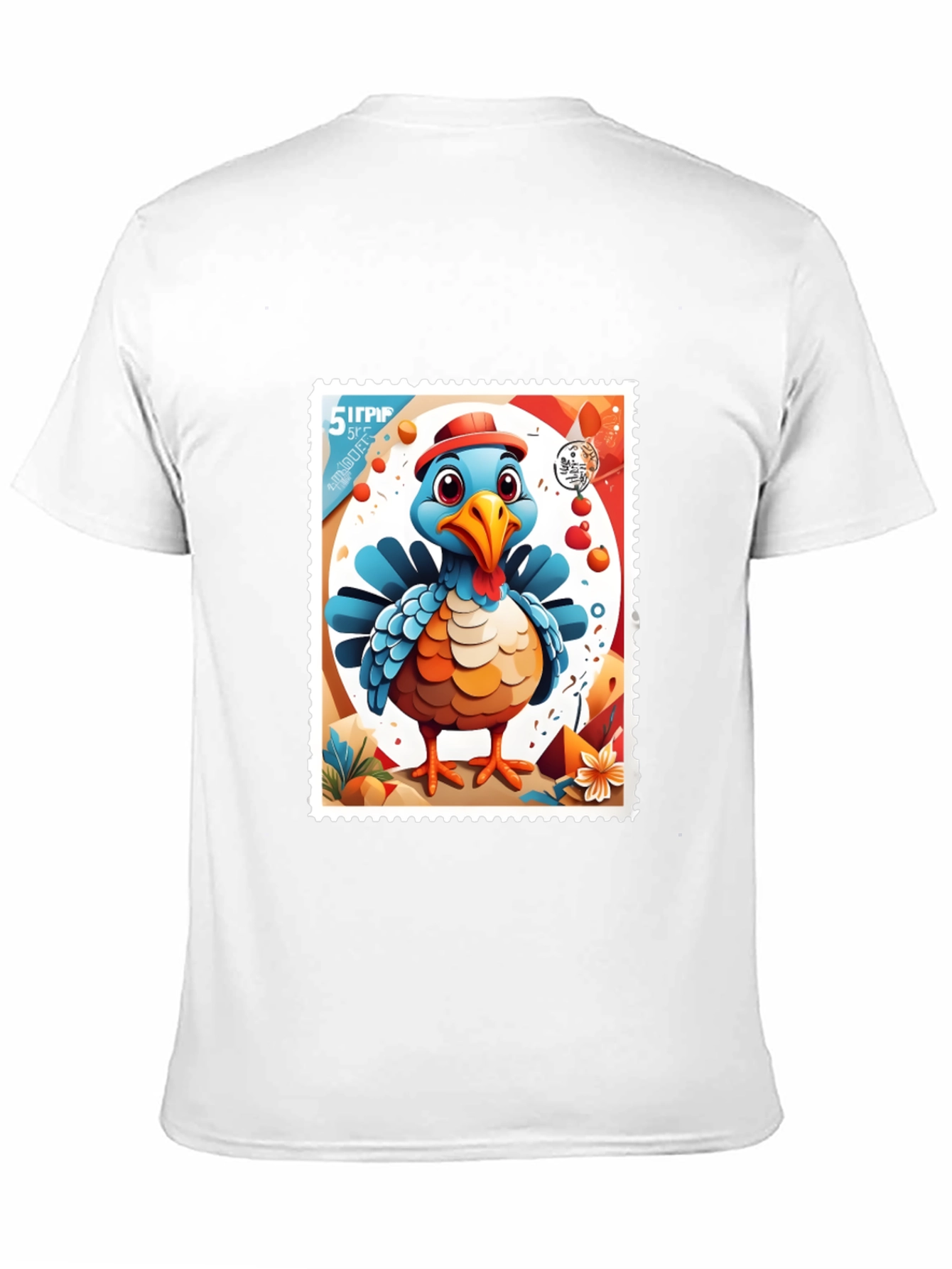 Turkey Stamp Graphic Tee - Black Cotton T-Shirt