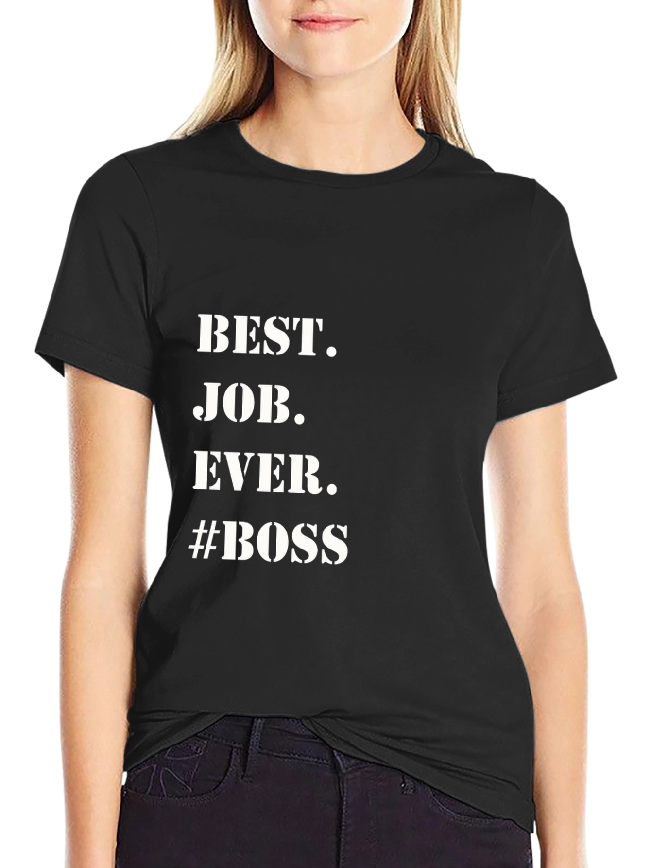 Best Job Ever #Boss Black Graphic Tee