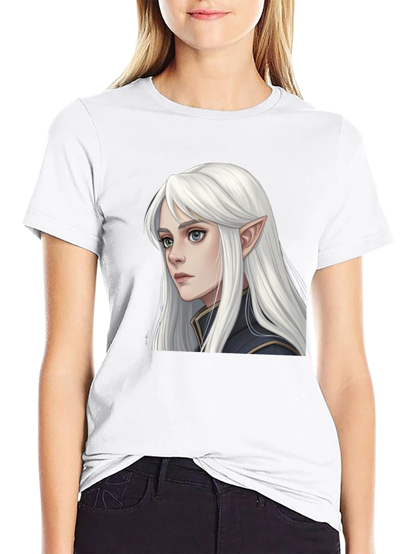 Elf Portrait Black T-Shirt