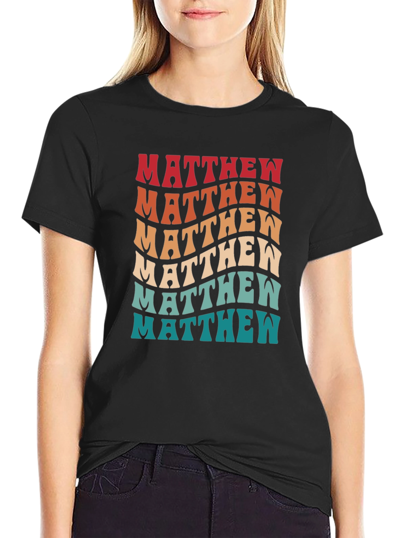 Matthew Retro Wavy Text Graphic Tee