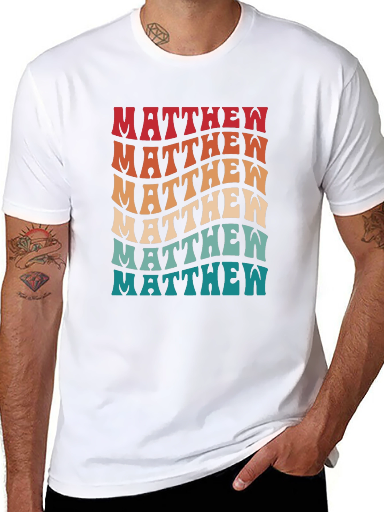 Matthew Retro Wavy Text Graphic Tee