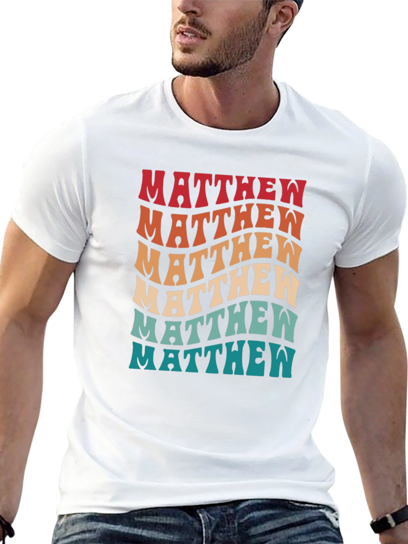 Matthew Retro Wavy Text Graphic Tee