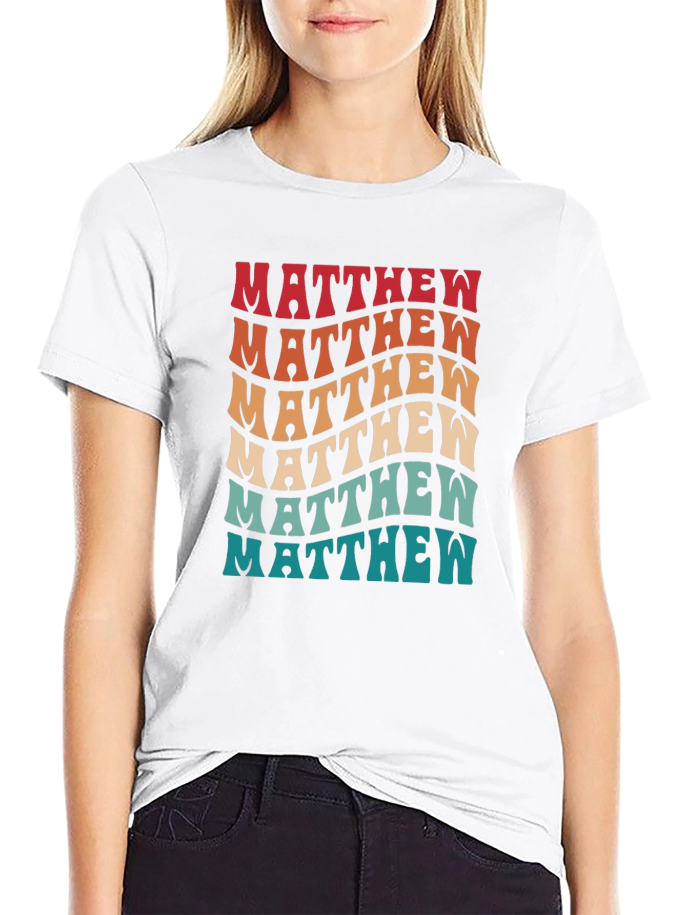 Matthew Retro Wavy Text Graphic Tee