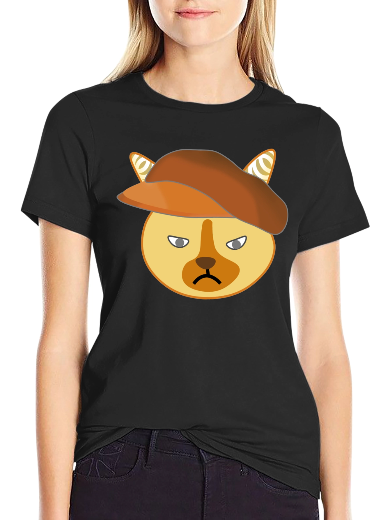 Grumpy Cat Beret T-Shirt - Unisex Cotton Tee