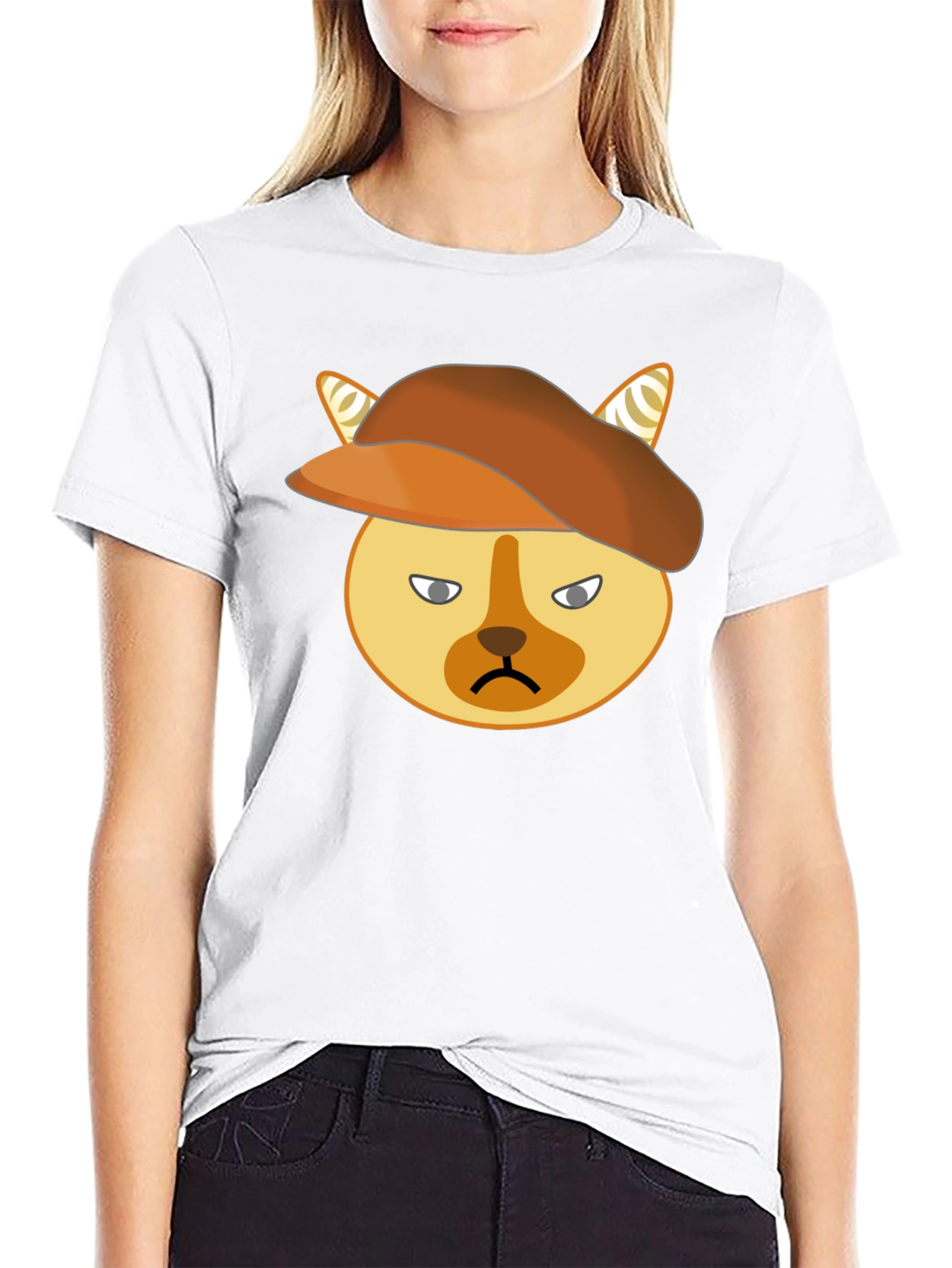 Grumpy Cat Beret T-Shirt - Unisex Cotton Tee