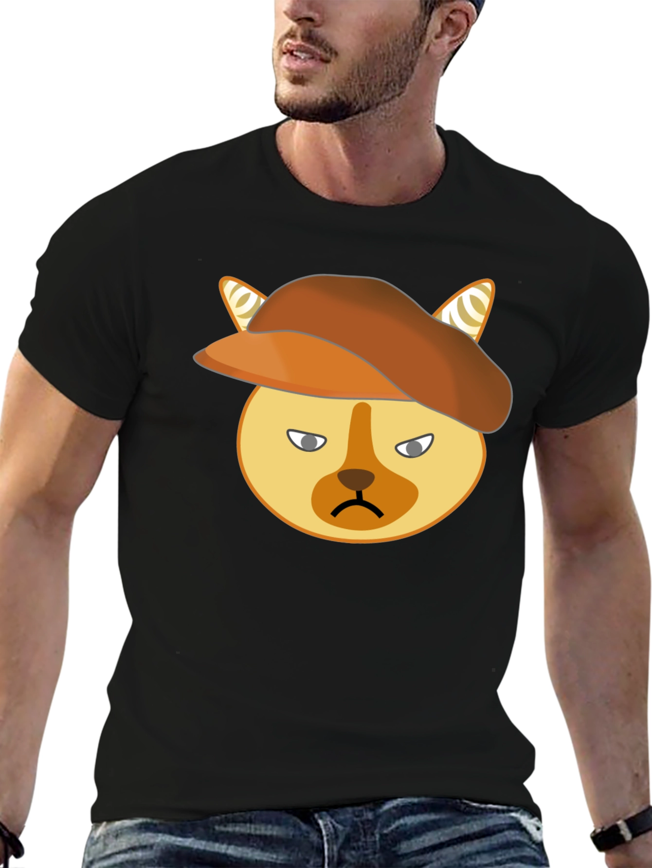 Grumpy Cat Beret T-Shirt - Unisex Cotton Tee