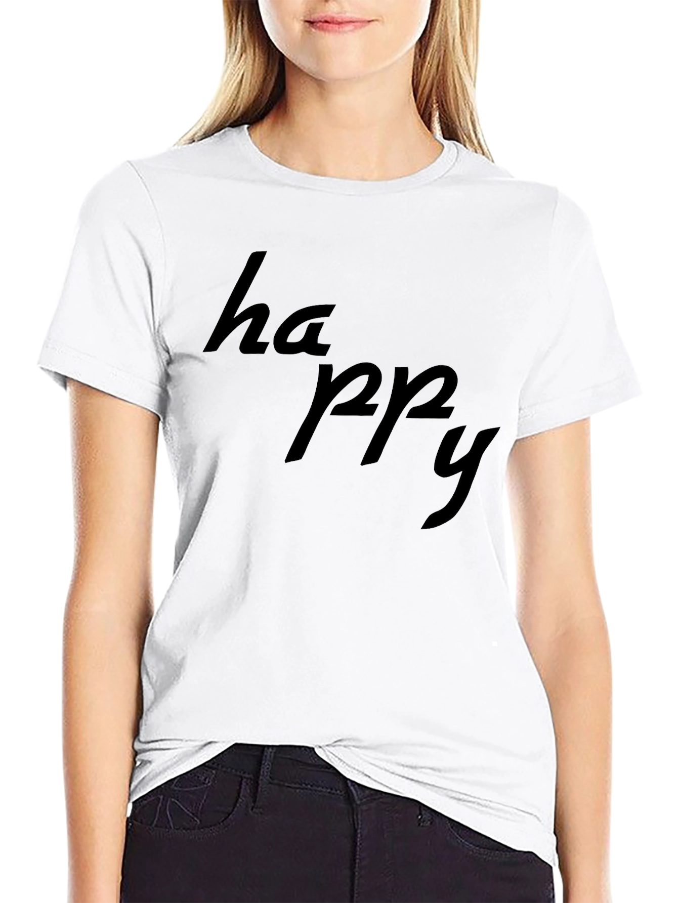 Happy Black T-Shirt: Casual Comfort
