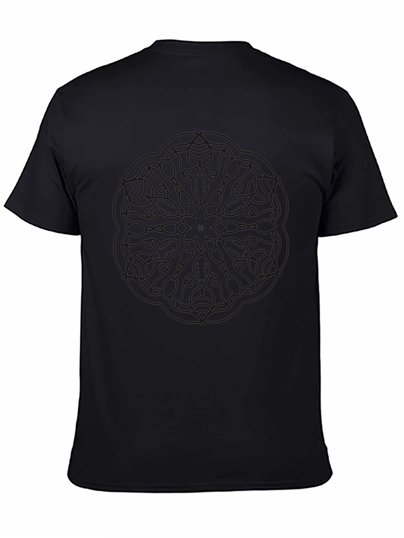 Black Graphic Tee - Modern Mandala Design