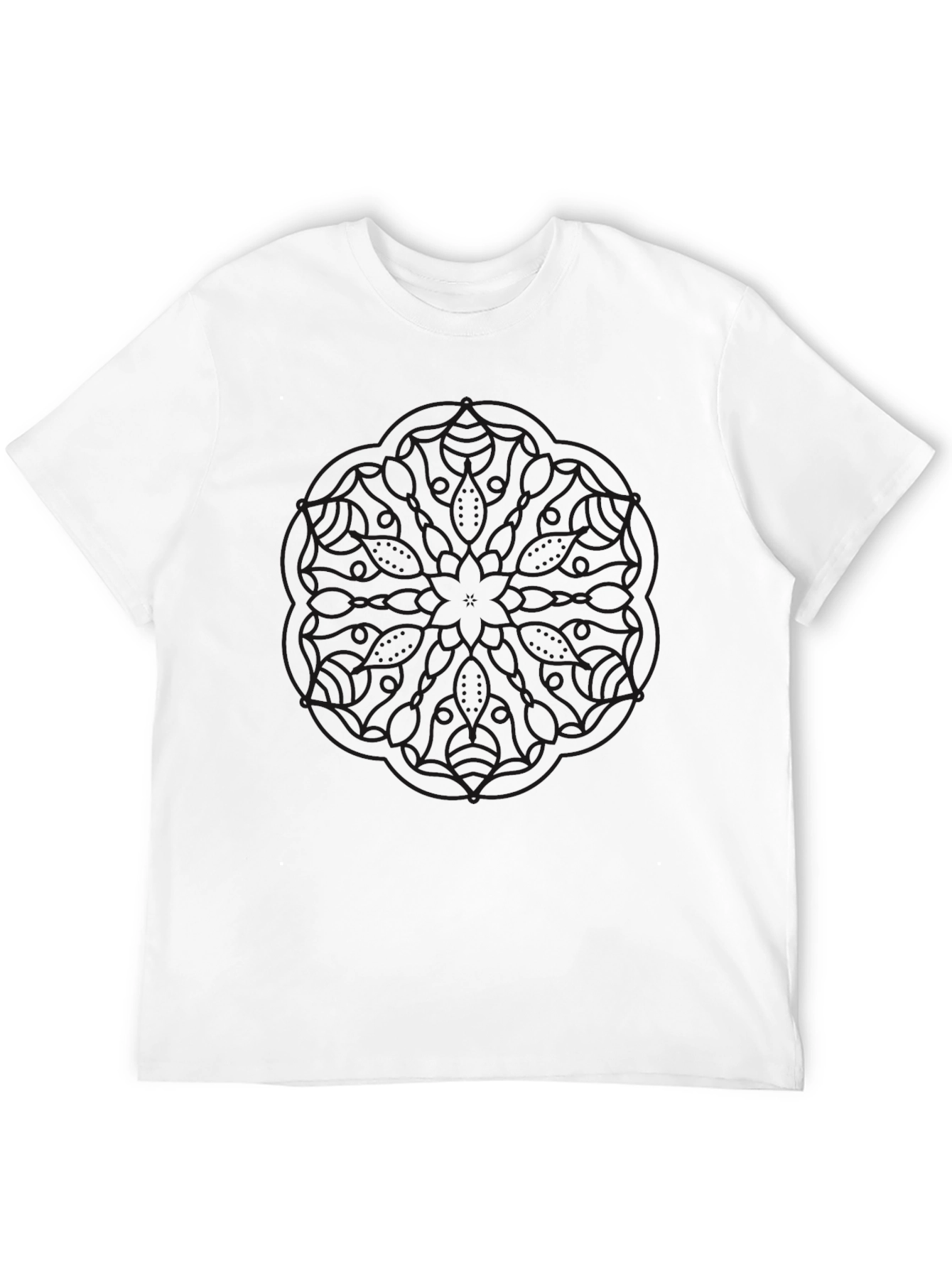 Black Graphic Tee - Modern Mandala Design