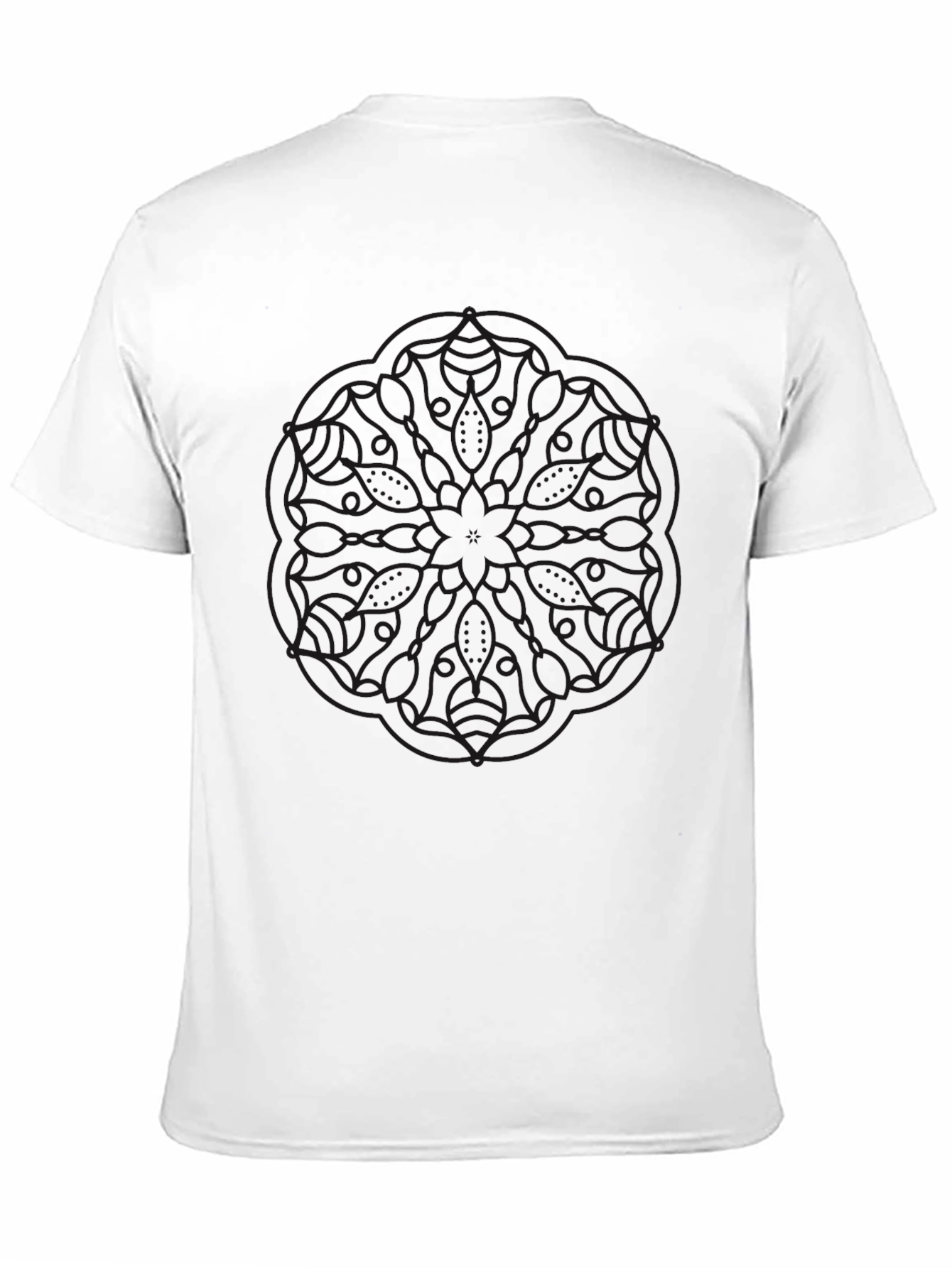 Black Graphic Tee - Modern Mandala Design