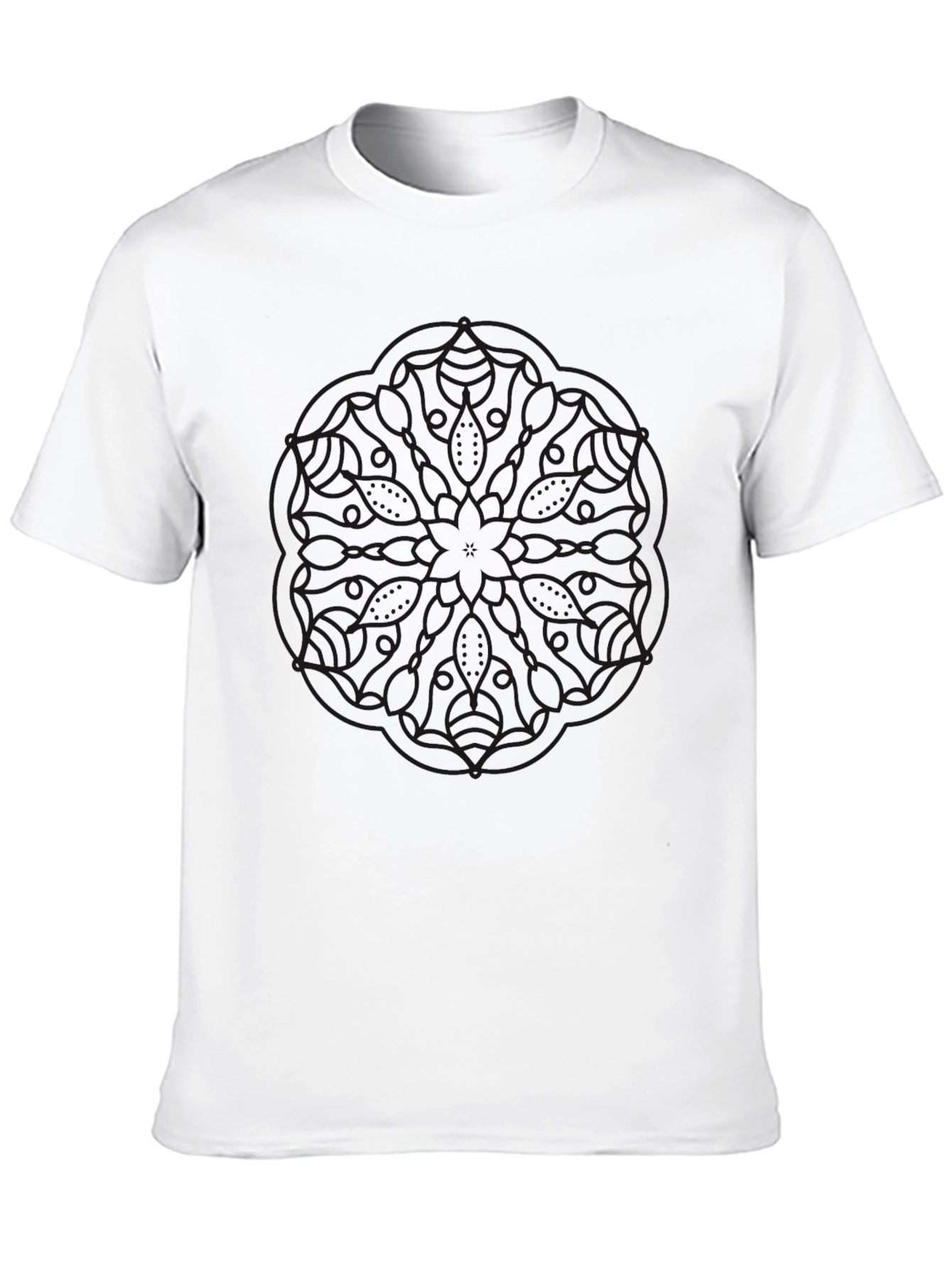 Black Graphic Tee - Modern Mandala Design