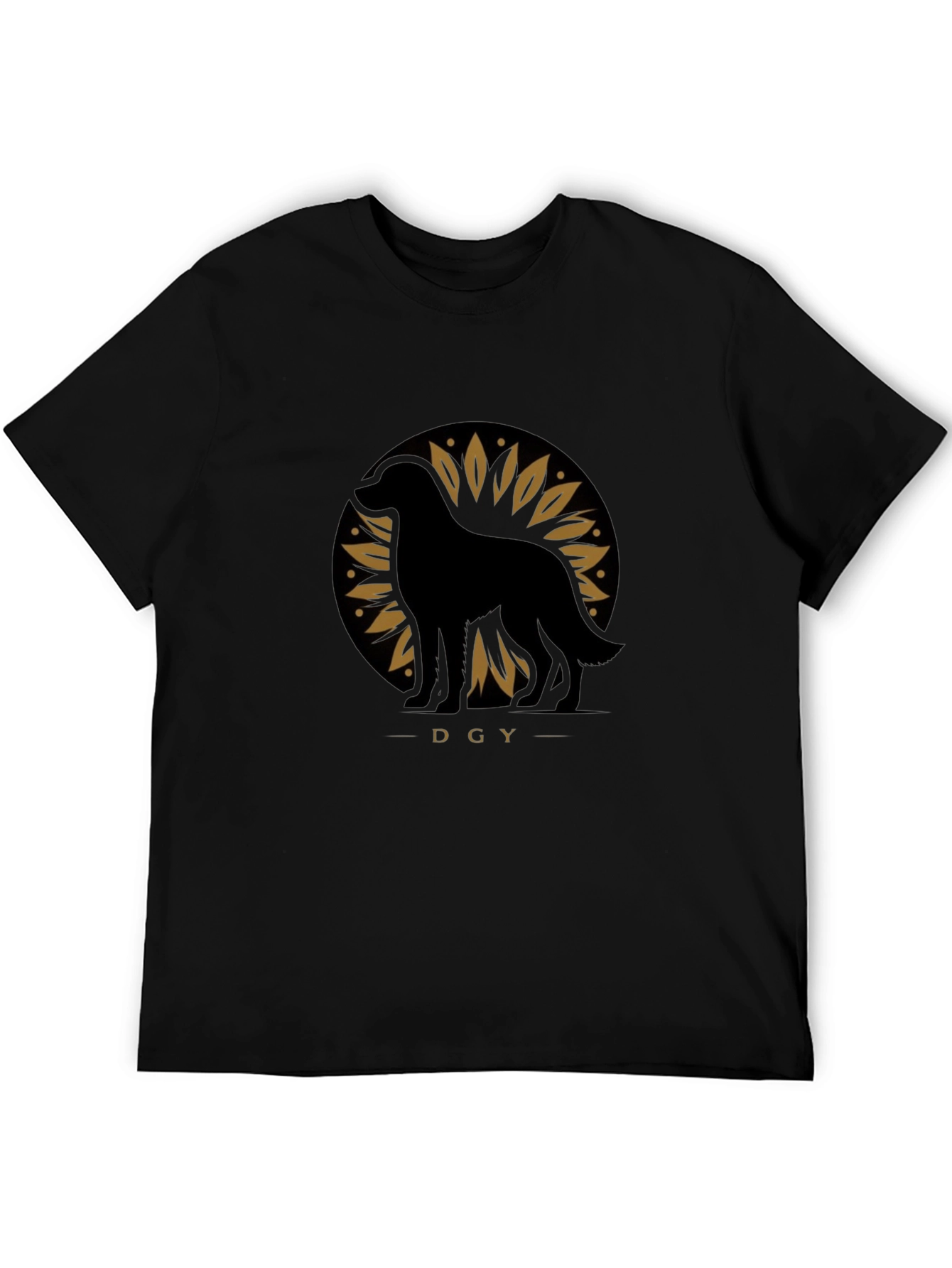 DGY Dog Silhouette Graphic Tee - Black Cotton Blend