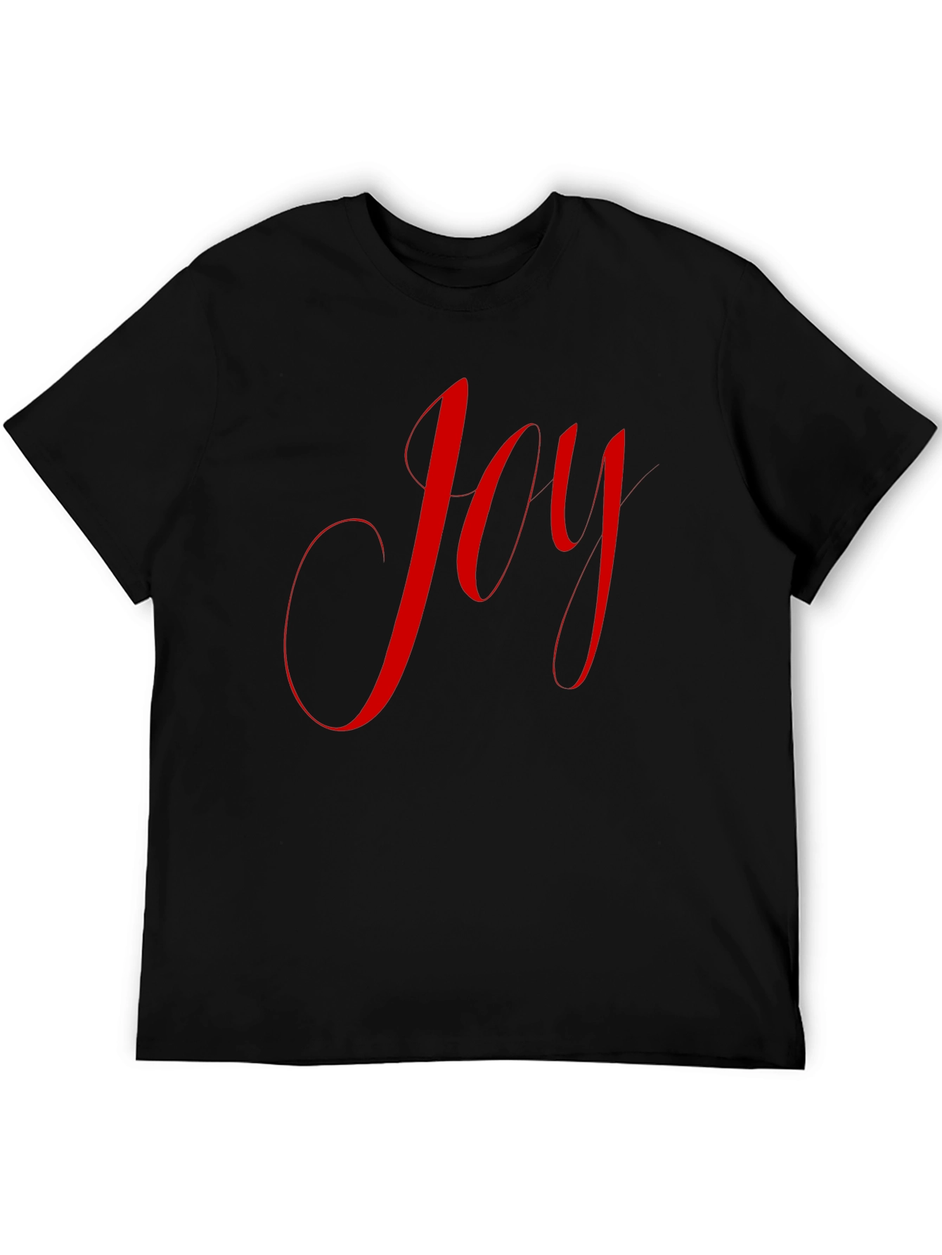 Joyful Red Script on Black T-Shirt