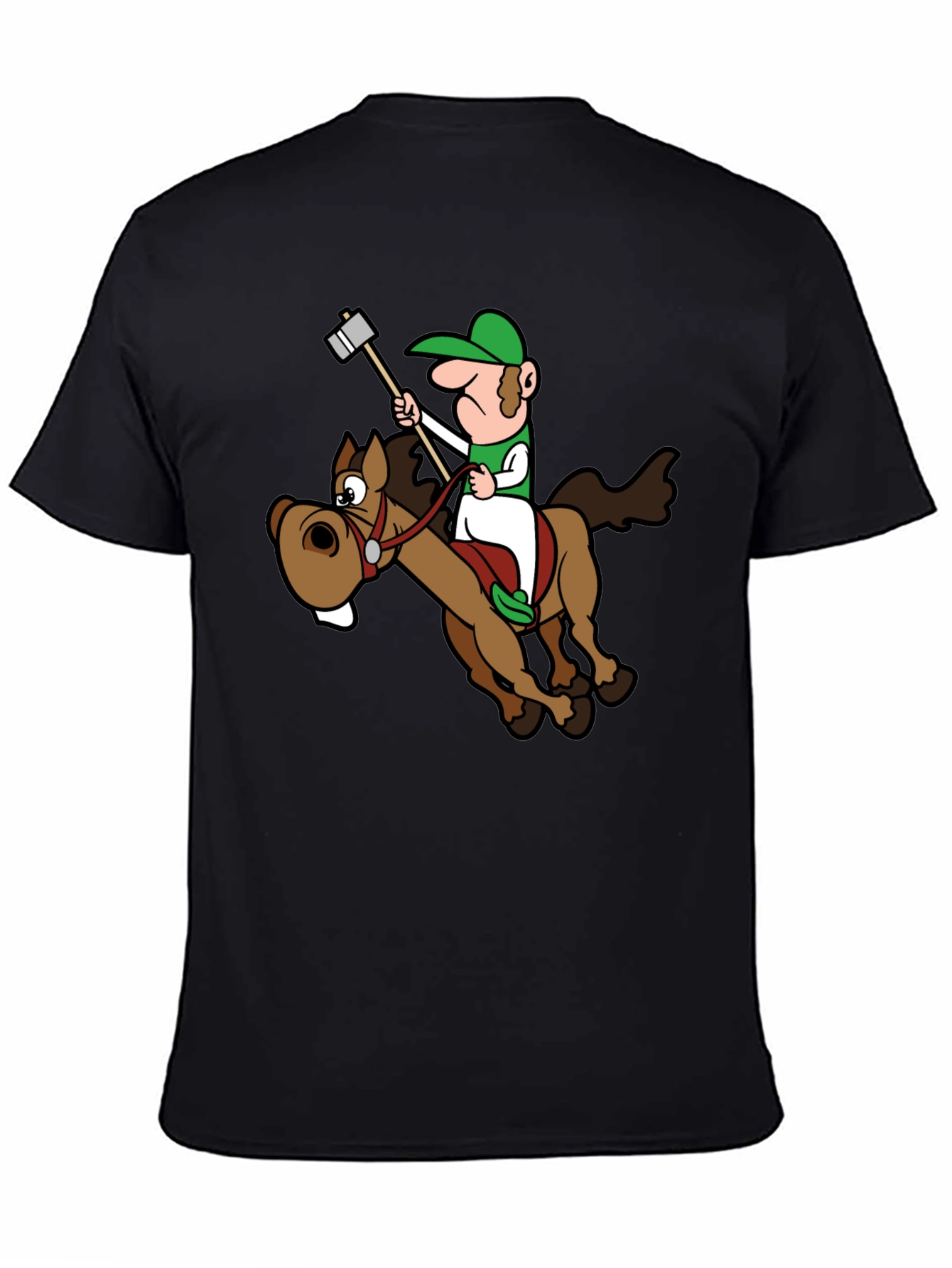 Novelty Cartoon Horse Rider T-Shirt