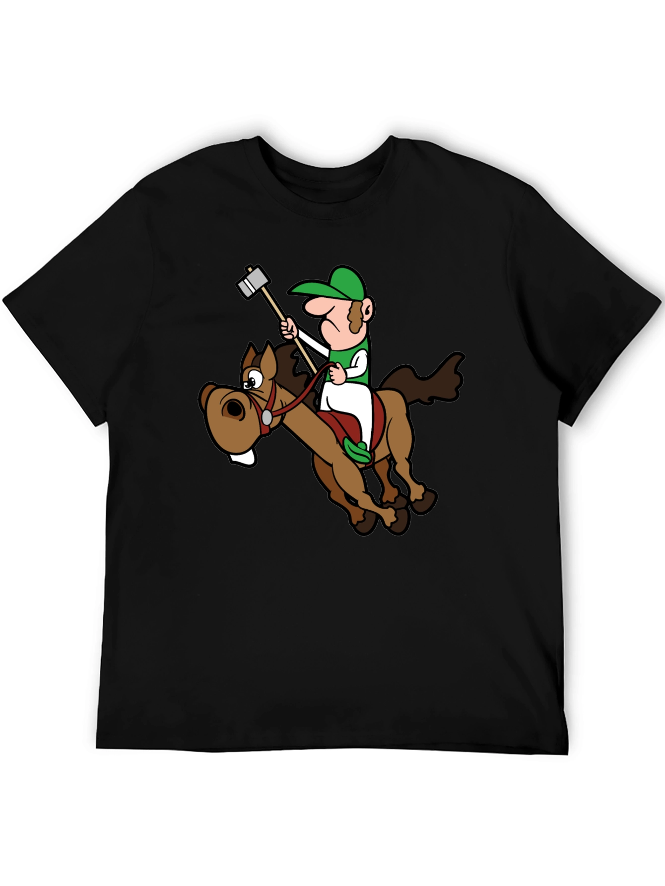 Novelty Cartoon Horse Rider T-Shirt