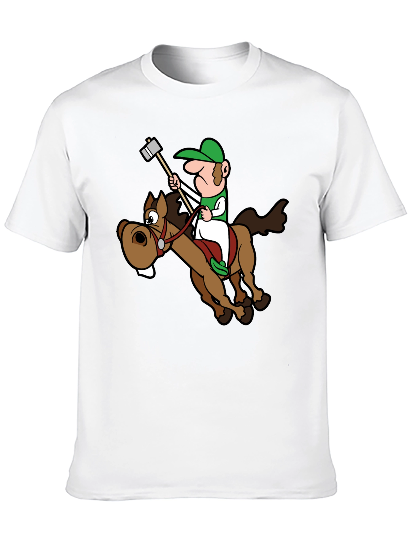 Novelty Cartoon Horse Rider T-Shirt