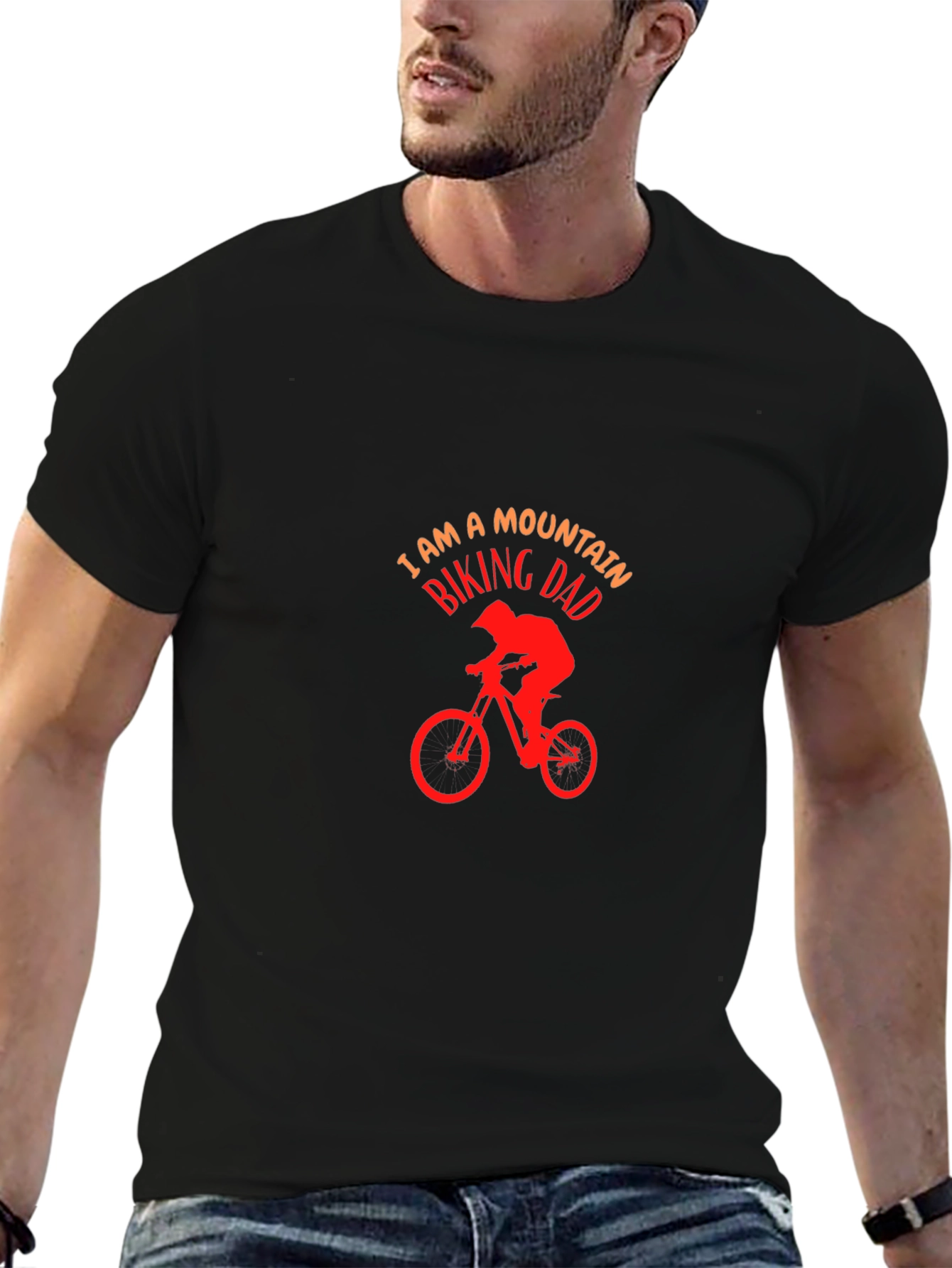 Mountain Biking Dad T-Shirt - Black Cotton Tee