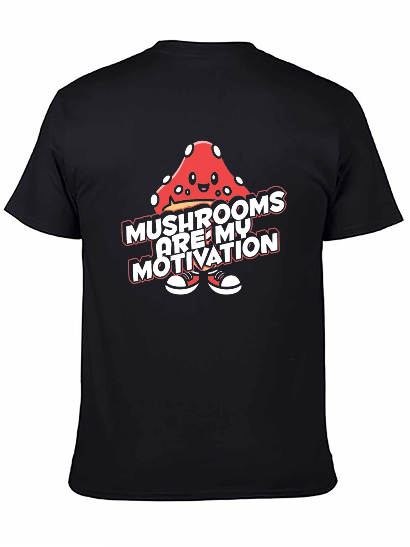 Mushroom Motivation Tee - Black Graphic T-Shirt