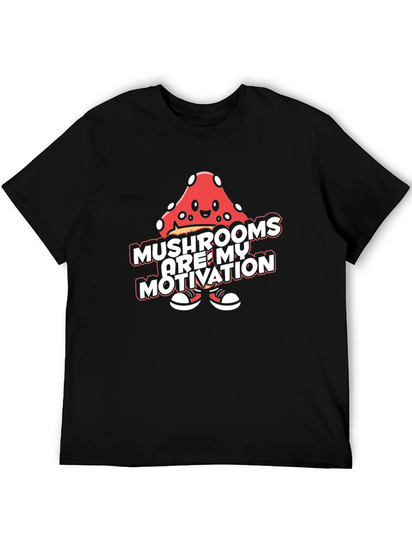 Mushroom Motivation Tee - Black Graphic T-Shirt