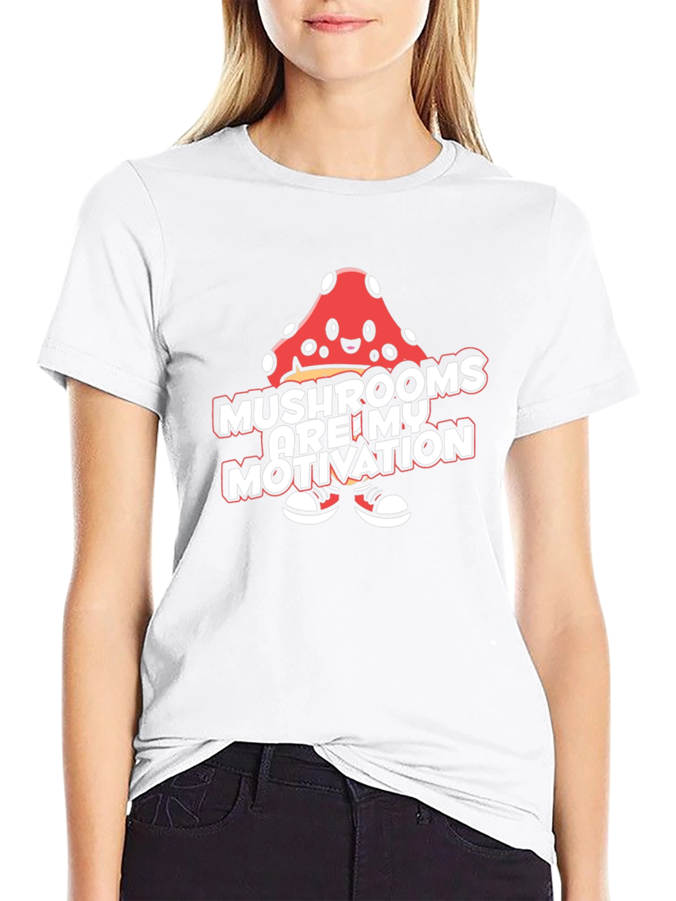 Mushroom Motivation Tee - Black Graphic T-Shirt