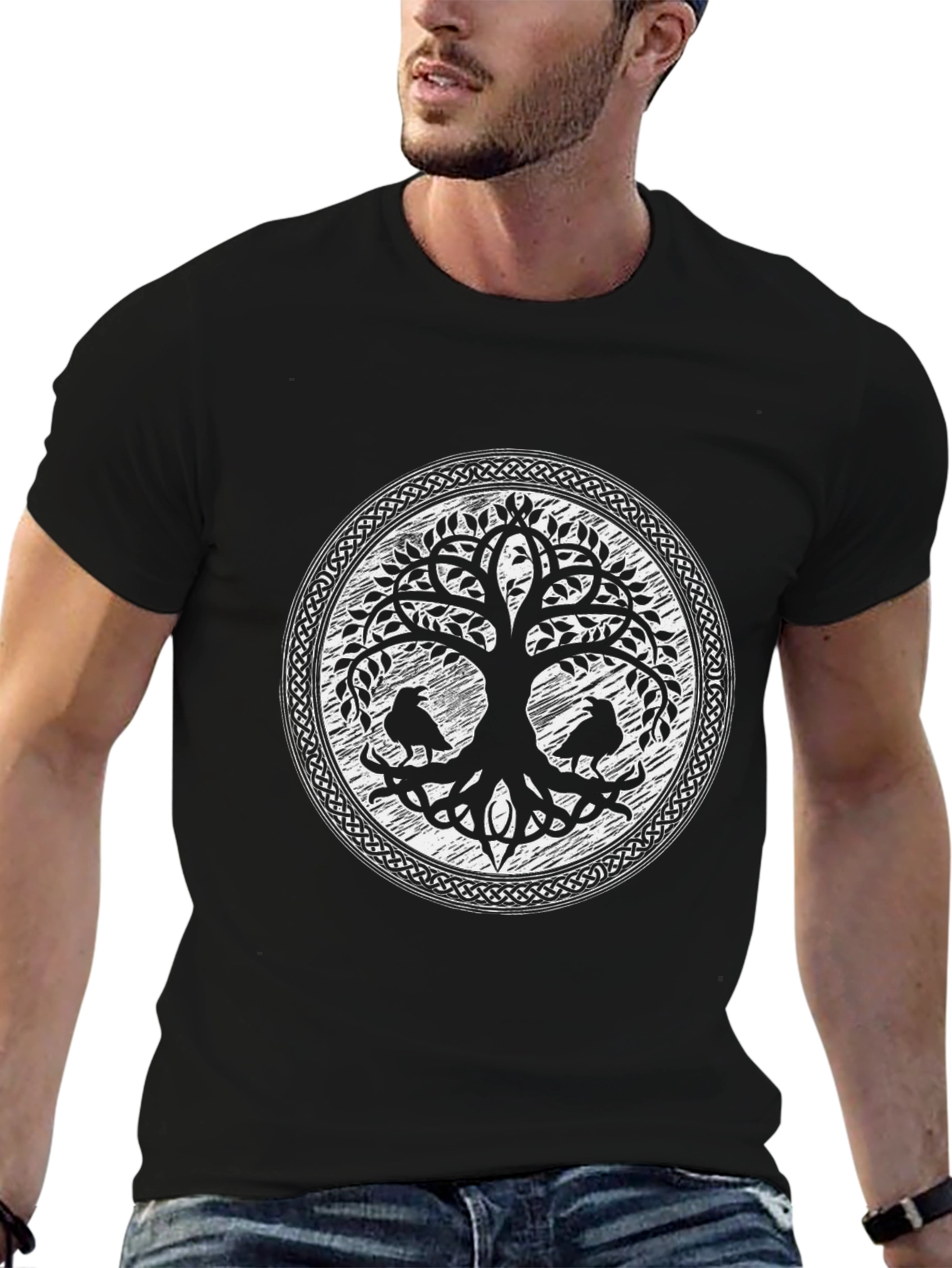 Yggdrasil Tree of Life Raven Graphic T-Shirt