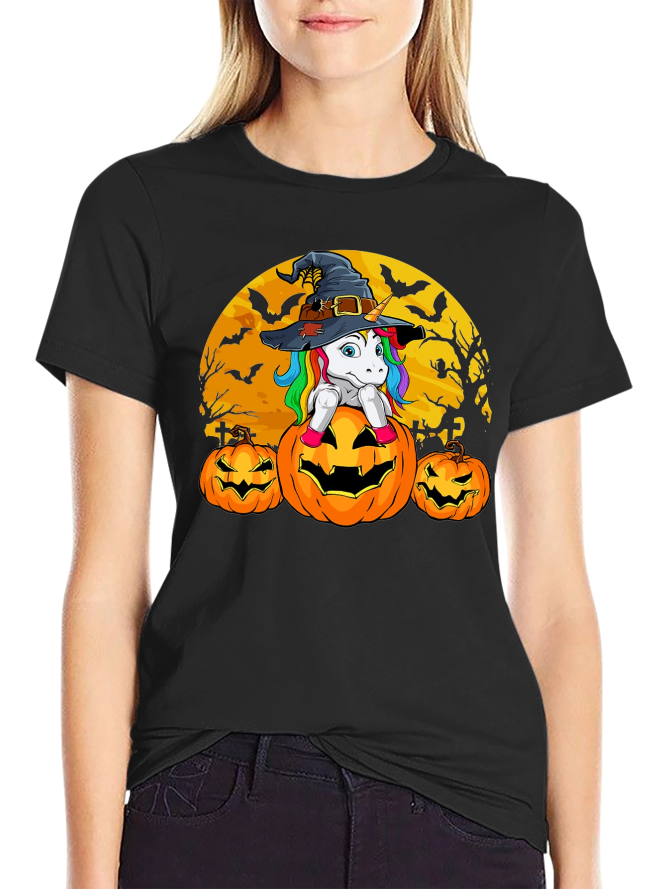 Halloween Unicorn Pumpkin T-Shirt
