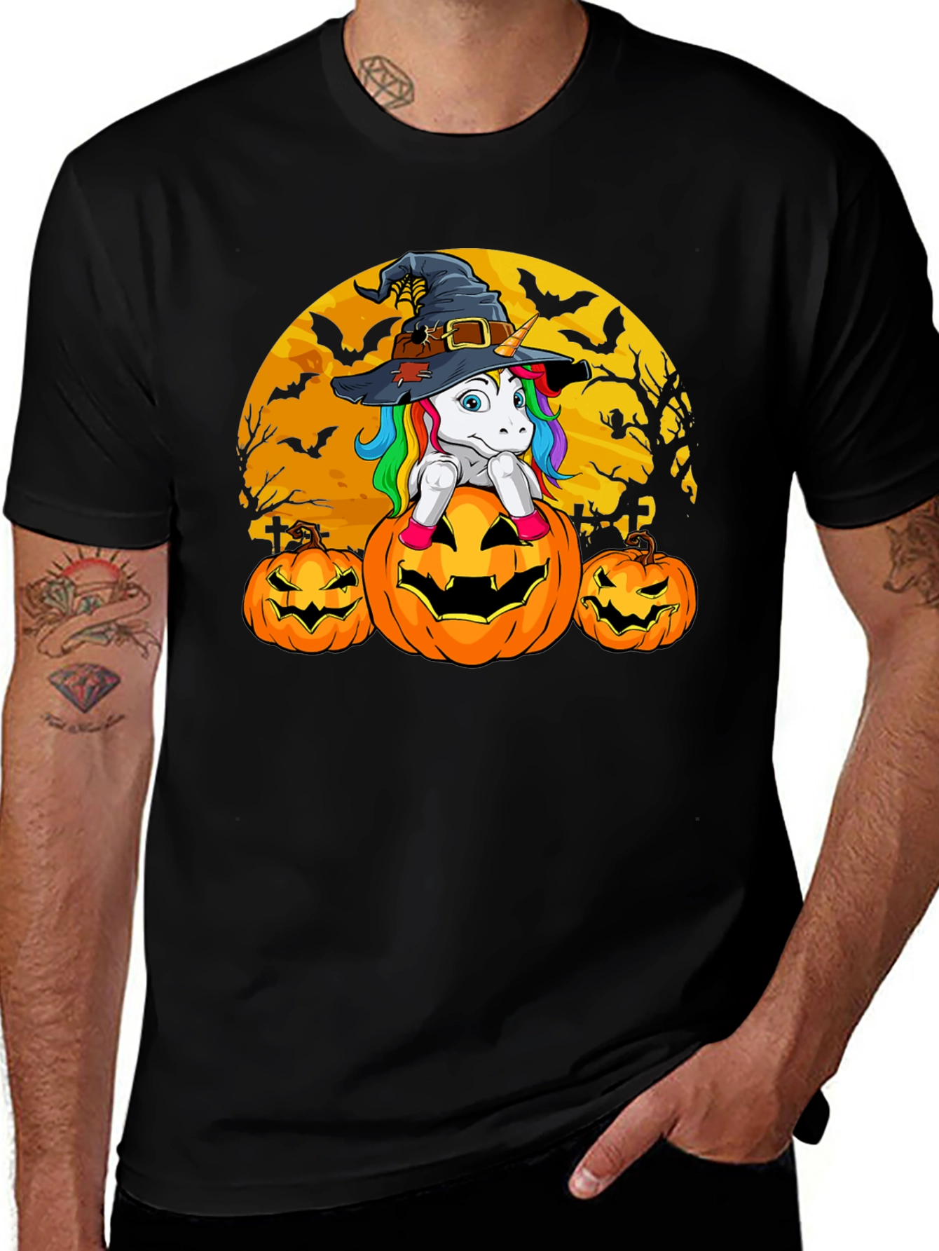 Halloween Unicorn Pumpkin T-Shirt