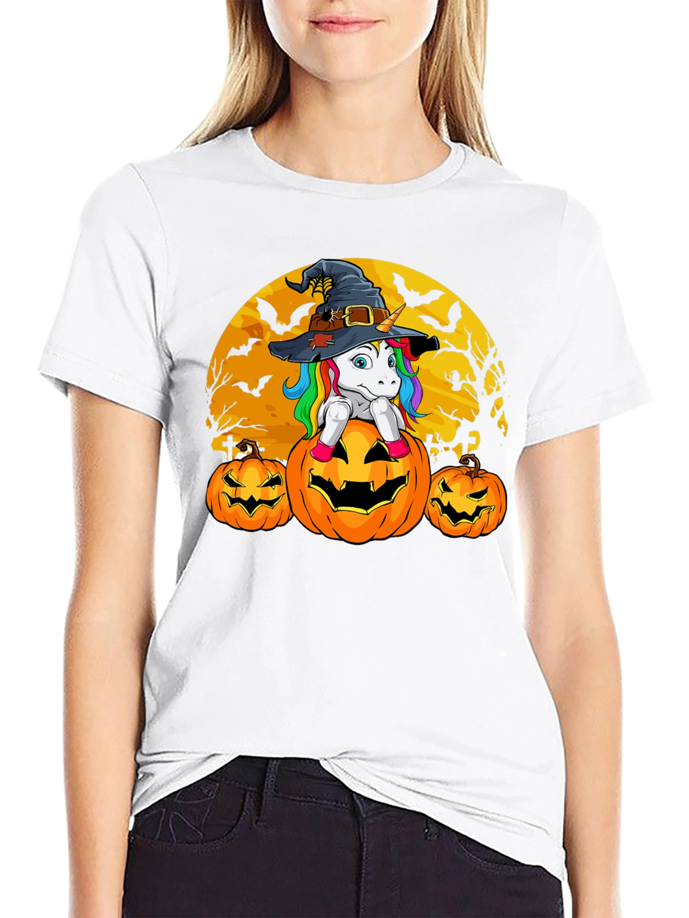 Halloween Unicorn Pumpkin T-Shirt