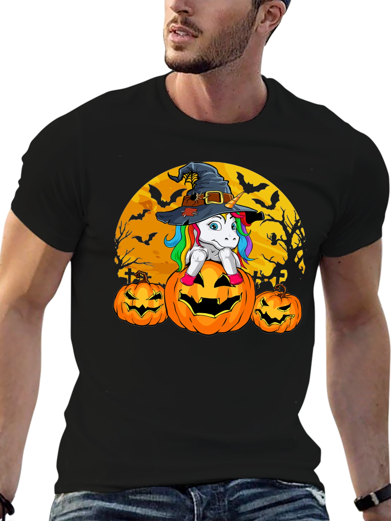 Halloween Unicorn Pumpkin T-Shirt