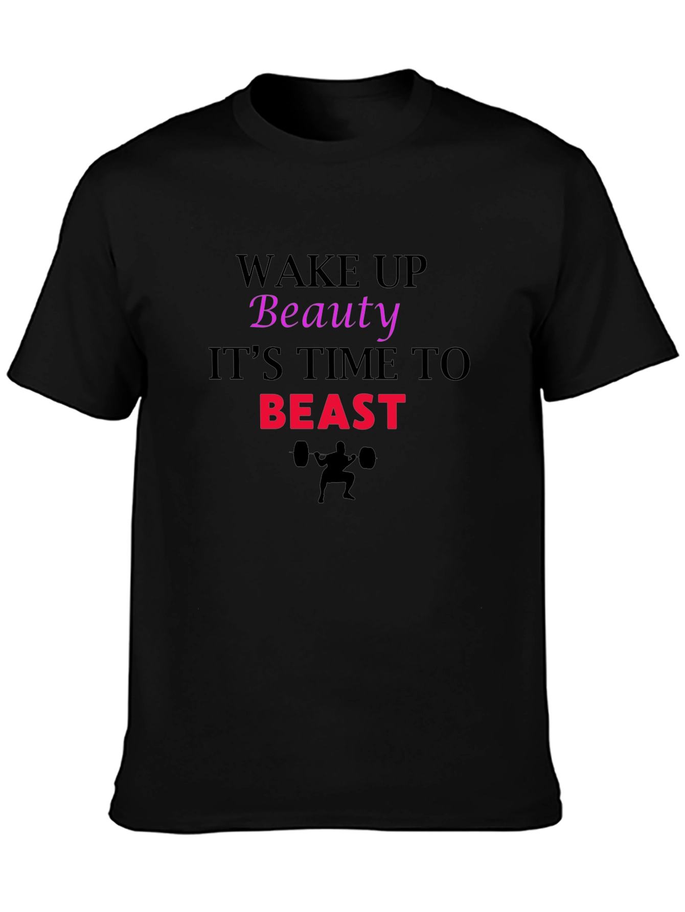Wake Up Beauty Beast Graphic Tee - Black