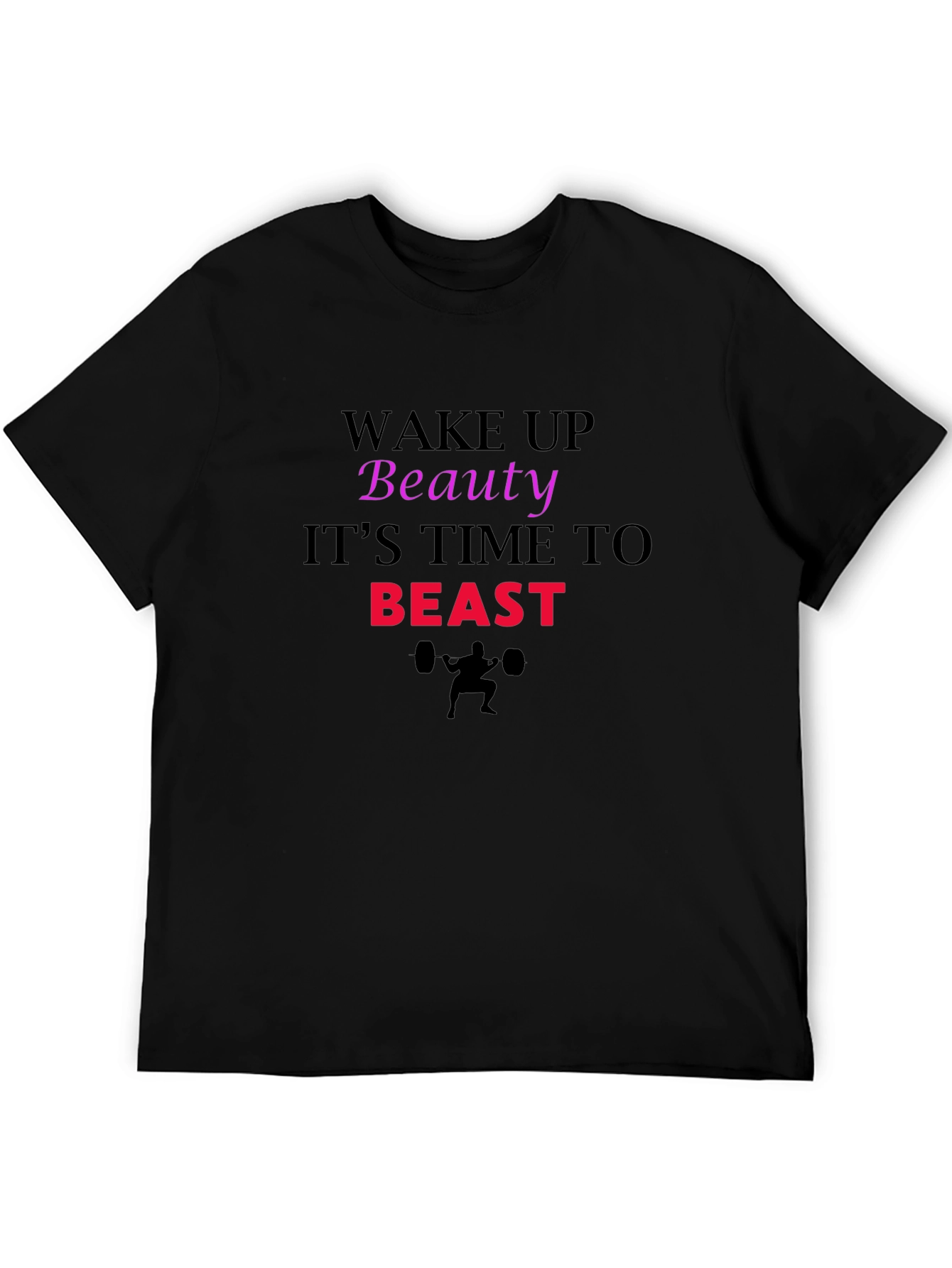 Wake Up Beauty Beast Graphic Tee - Black