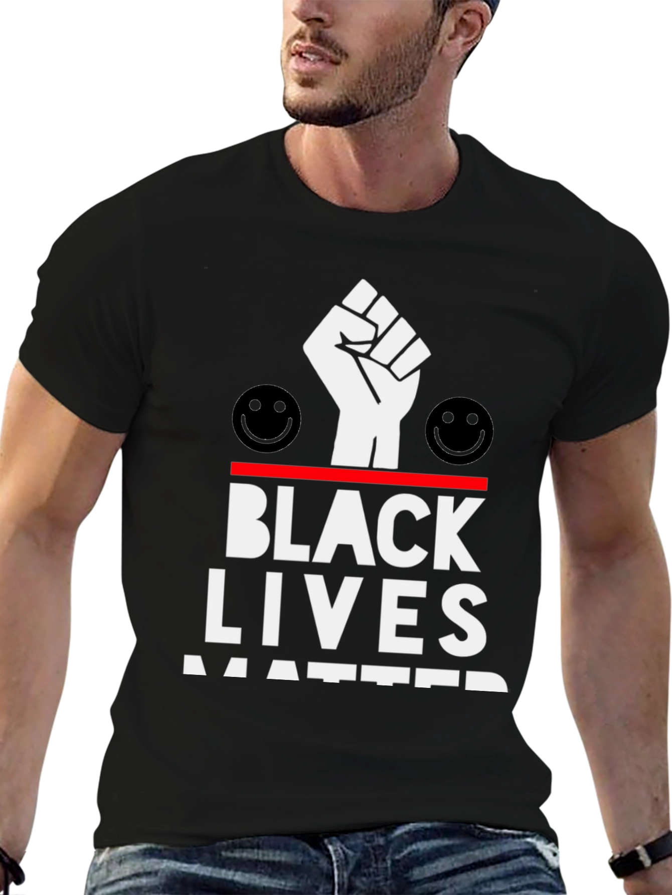 Black Lives Matter Graphic T-Shirt Black Mens Fashion
