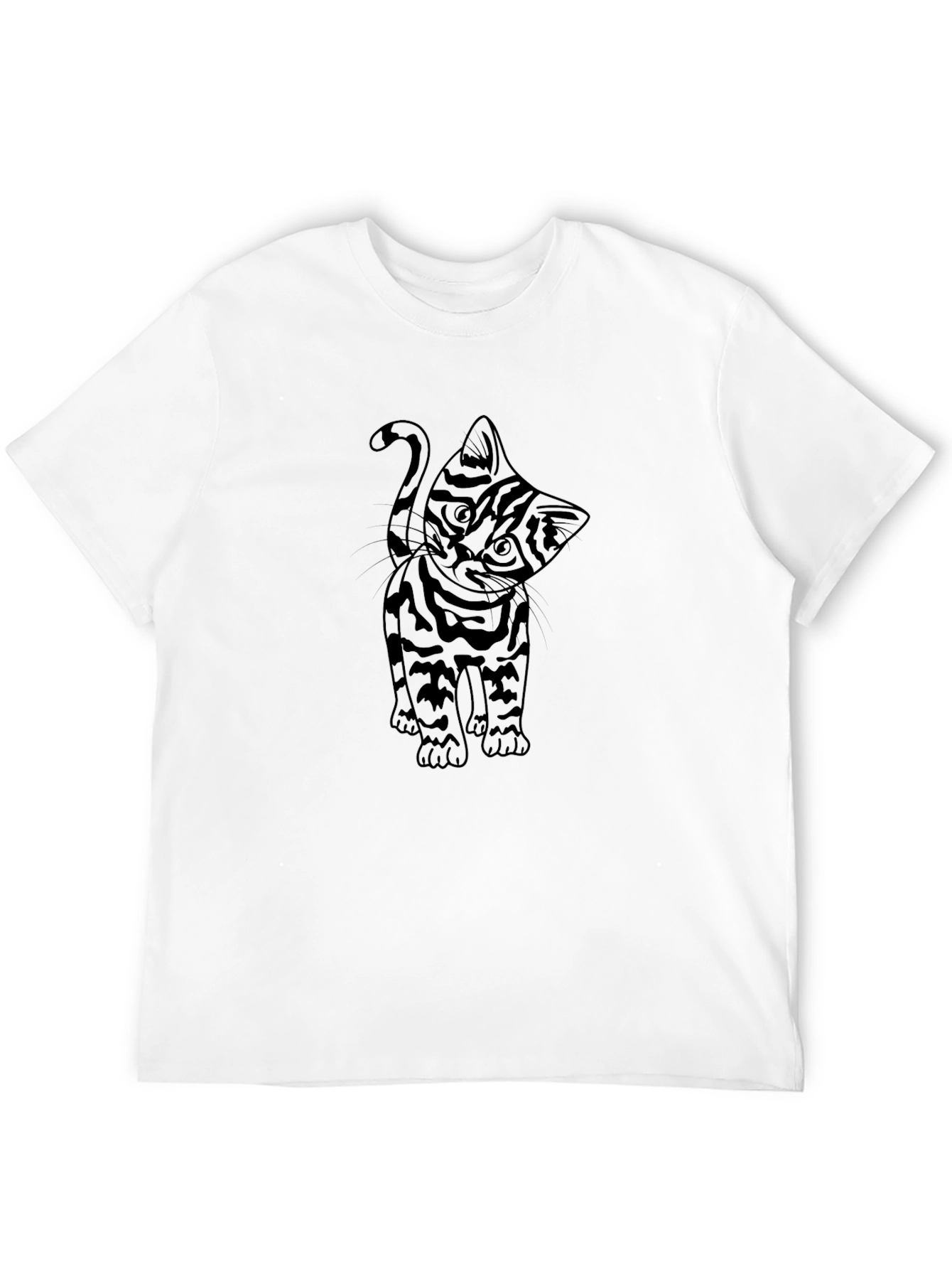 Black Cat Graphic Tee - Mens Crew Neck