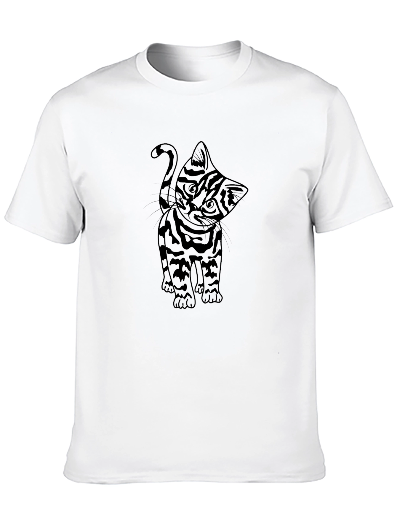Black Cat Graphic Tee - Mens Crew Neck