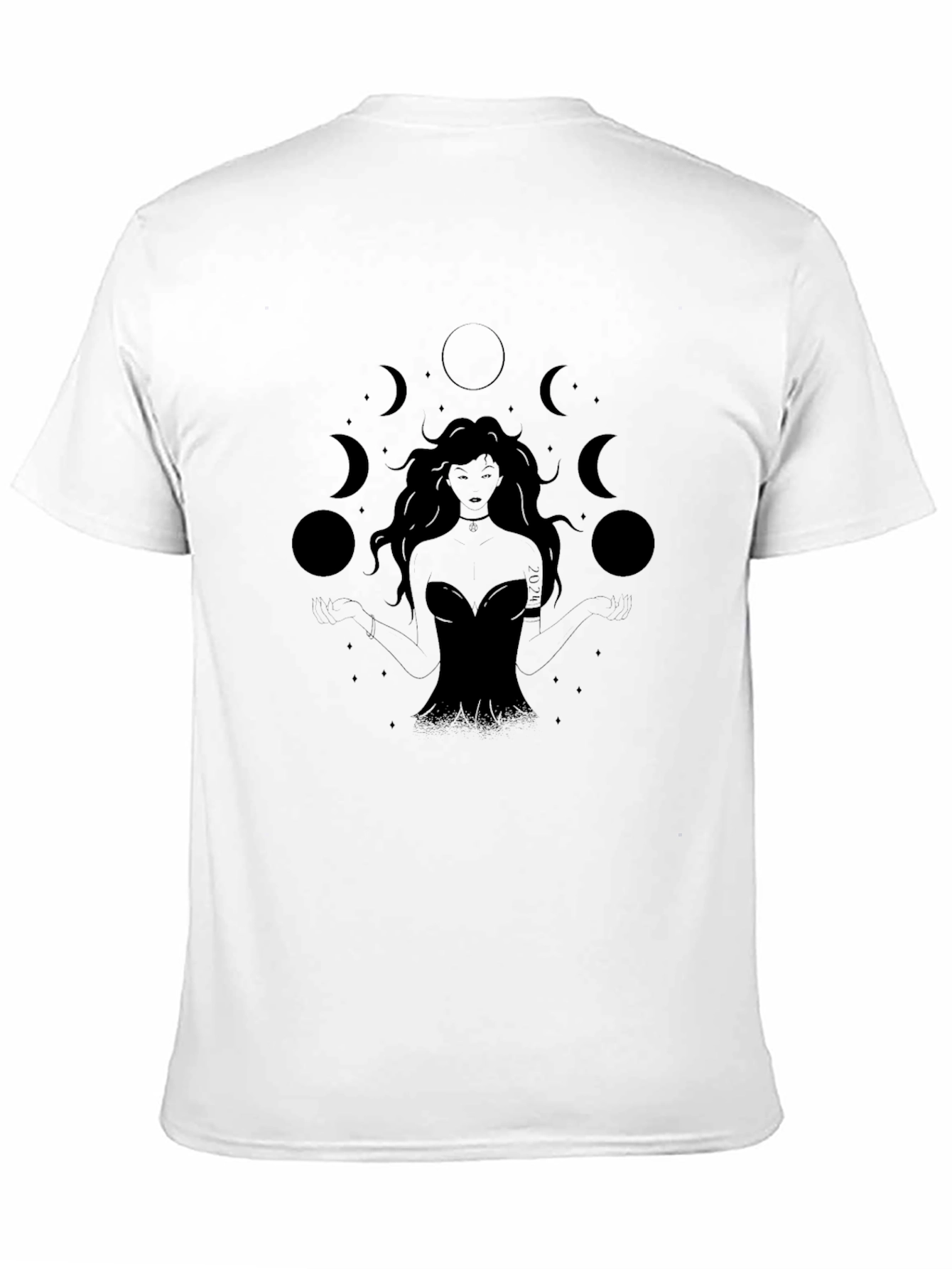 Mystic Moon Goddess Black T-Shirt