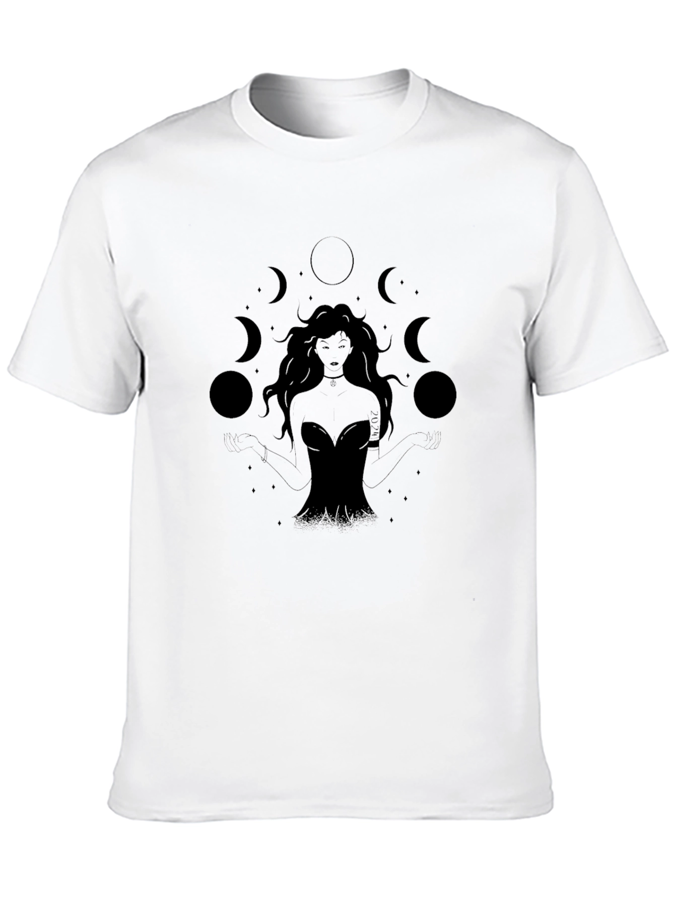 Mystic Moon Goddess Black T-Shirt