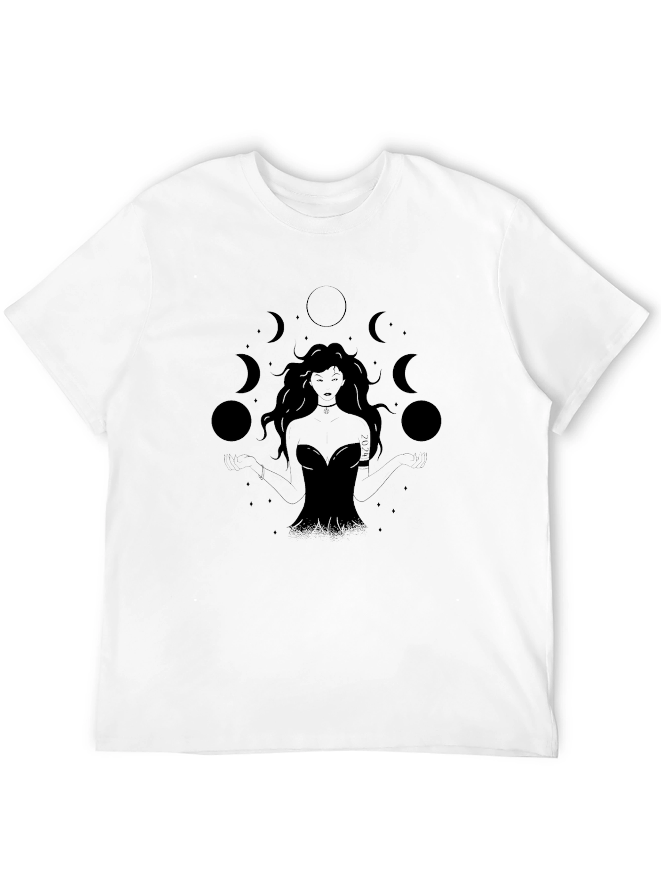 Mystic Moon Goddess Black T-Shirt