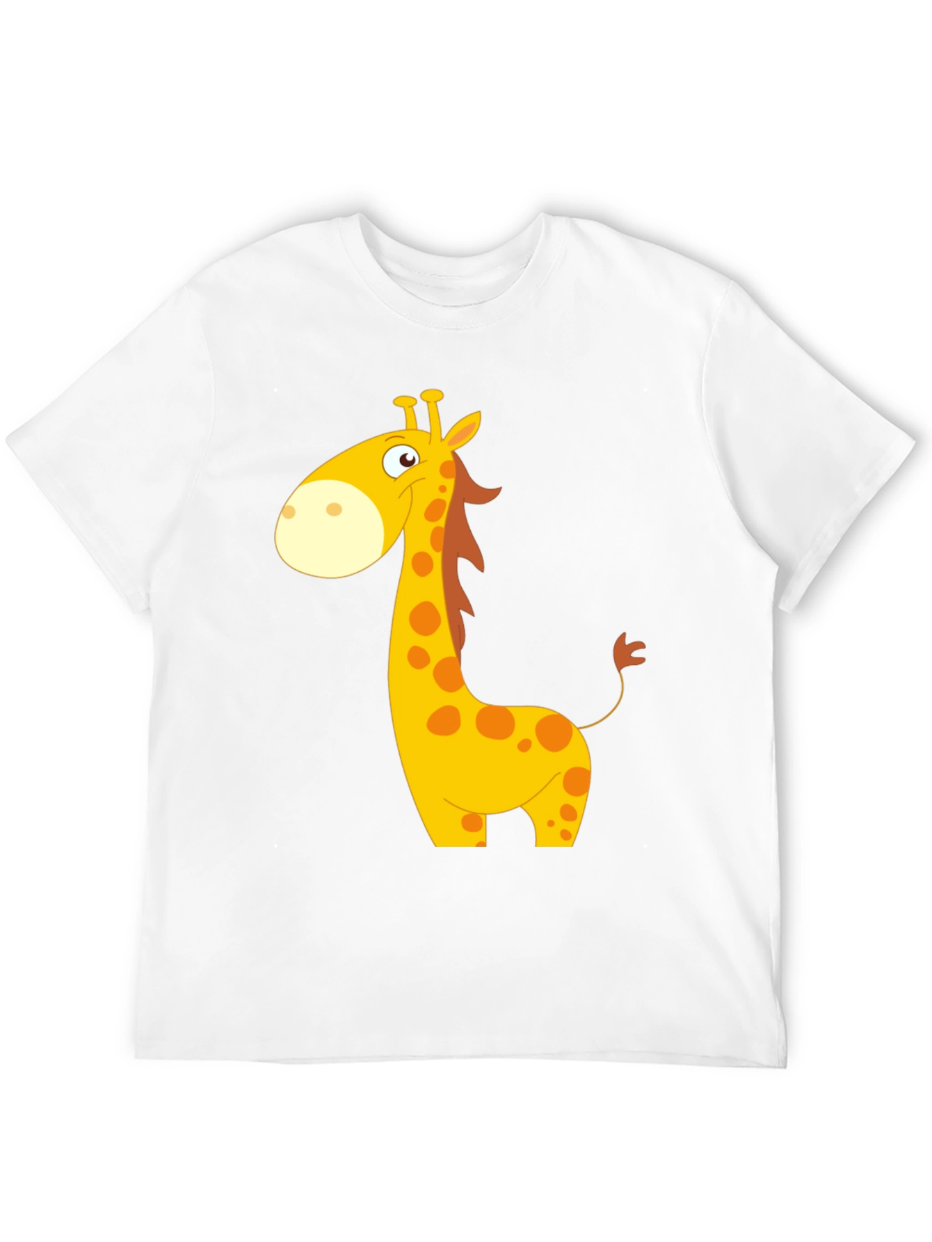 Cartoon Giraffe Black T-Shirt