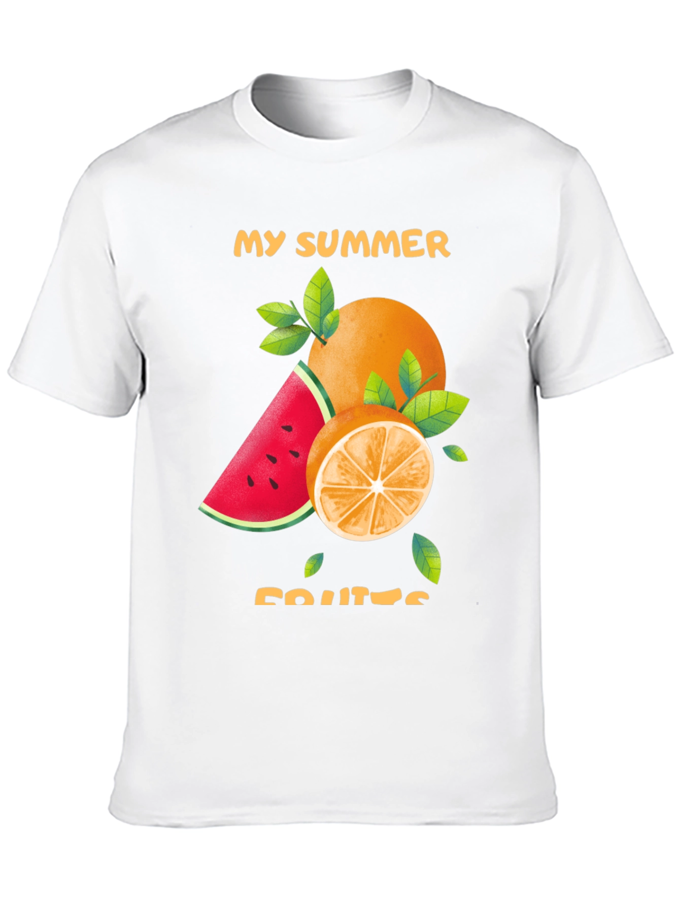 Summer Fruits Graphic Tee - Stylish Black T-Shirt
