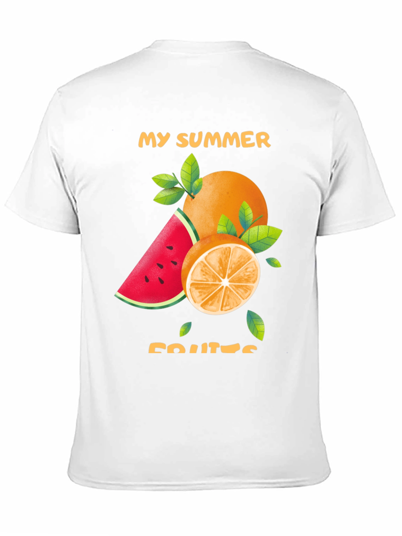 Summer Fruits Graphic Tee - Stylish Black T-Shirt