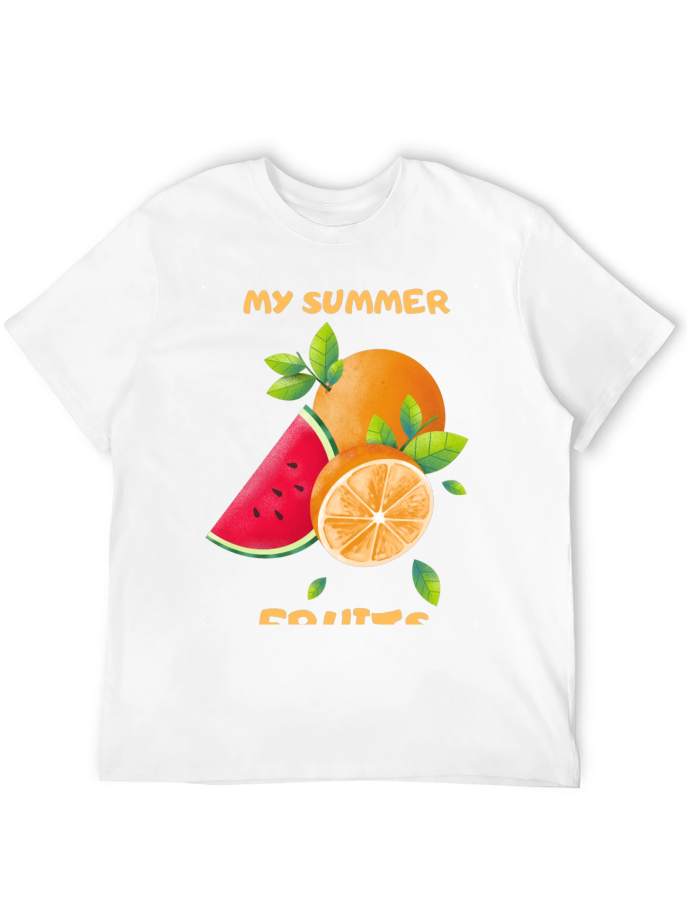 Summer Fruits Graphic Tee - Stylish Black T-Shirt