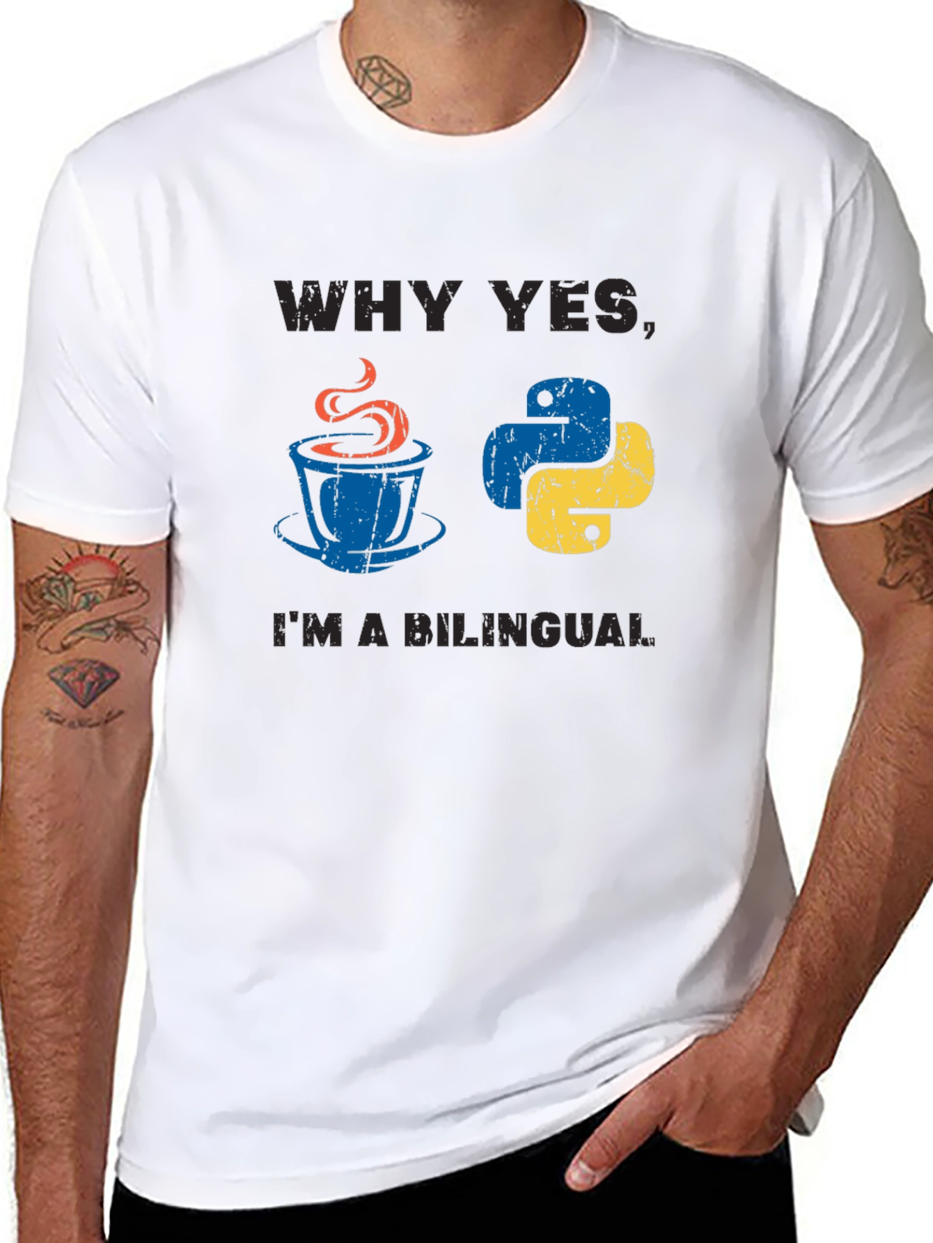 Bilingual Programmer T-Shirt Java & Python