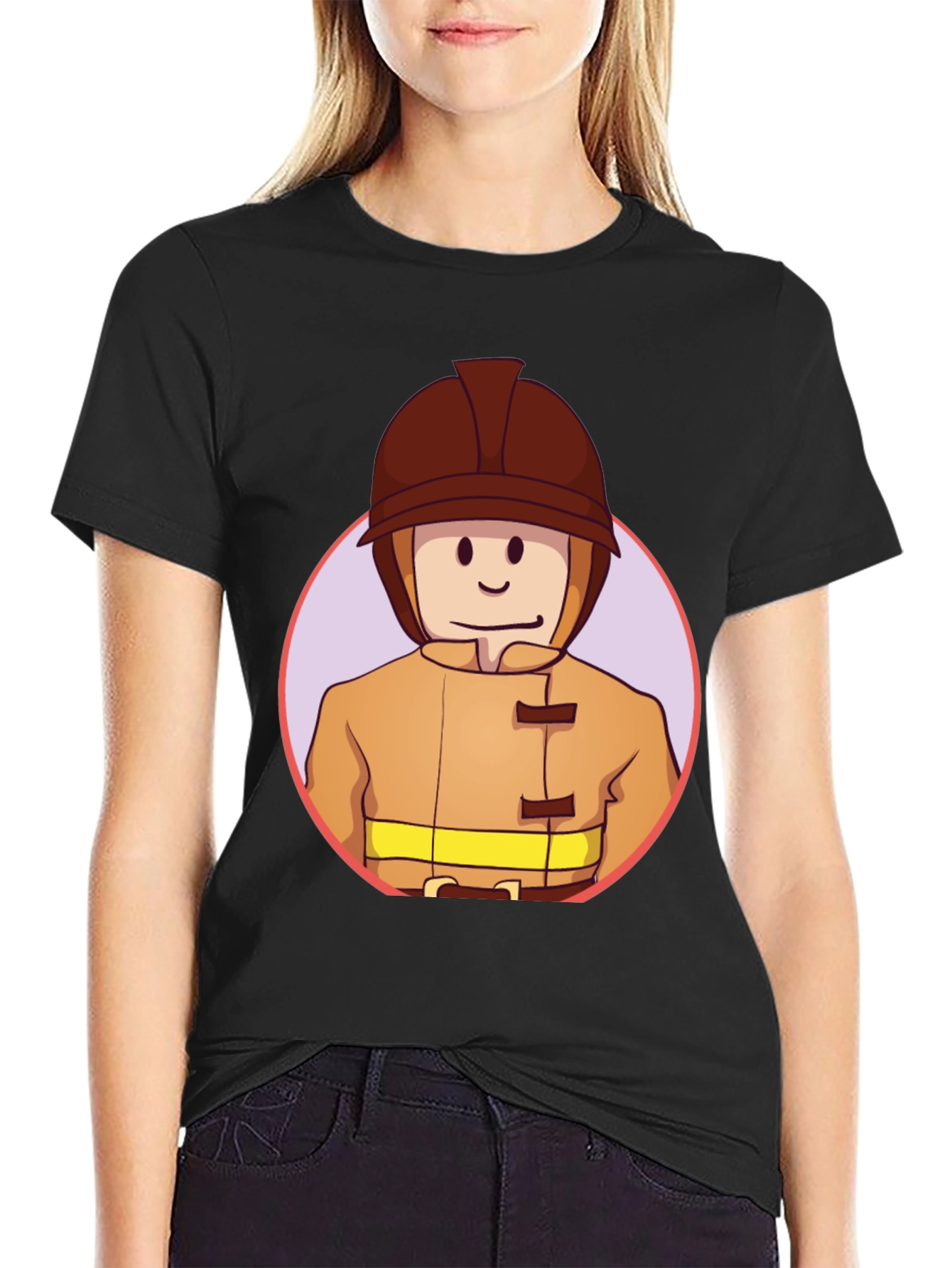Cartoon Firefighter T-Shirt