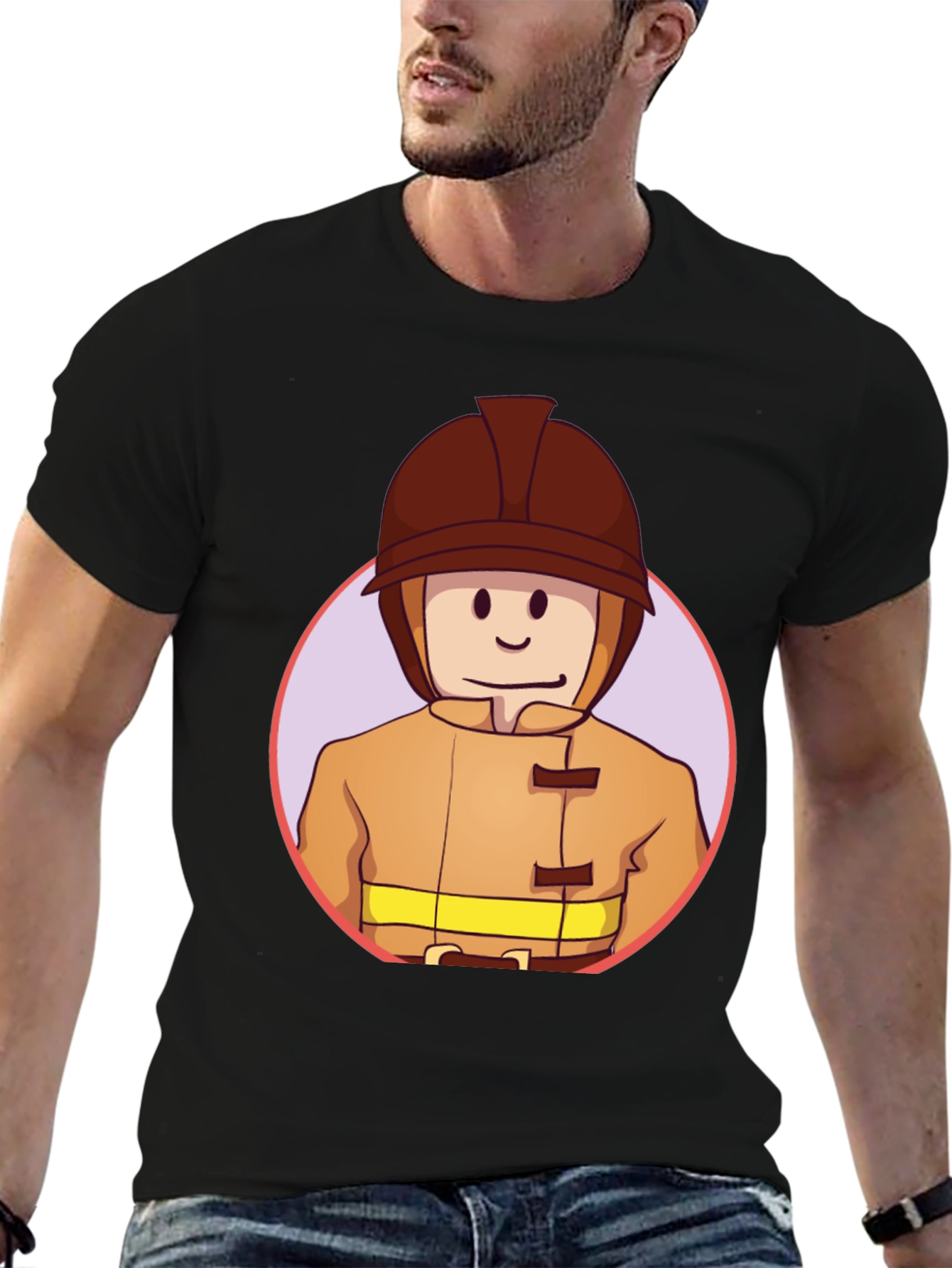 Cartoon Firefighter T-Shirt
