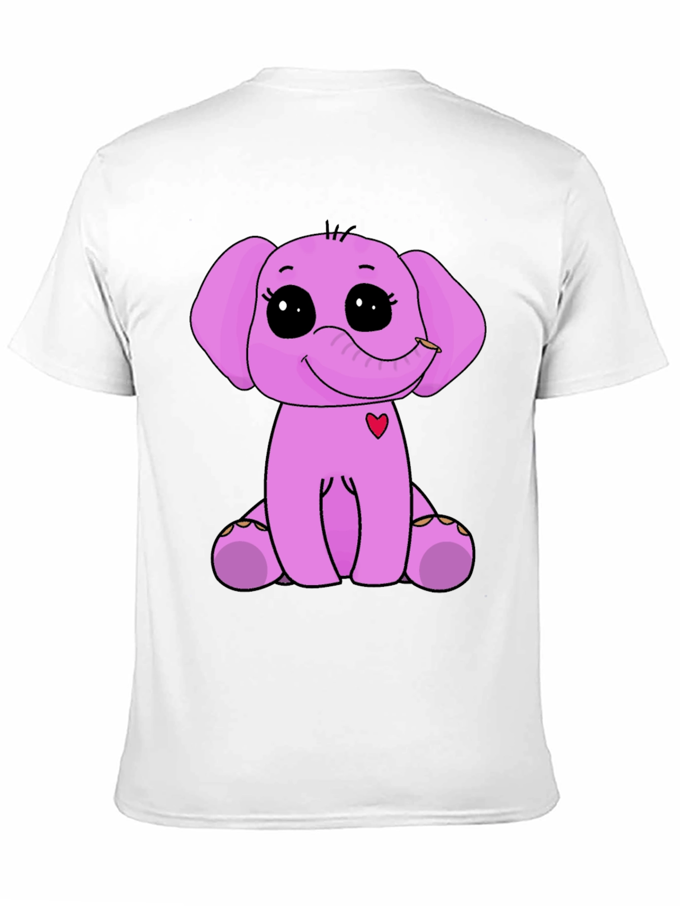 Cute Elephant Graphic Tee - Black