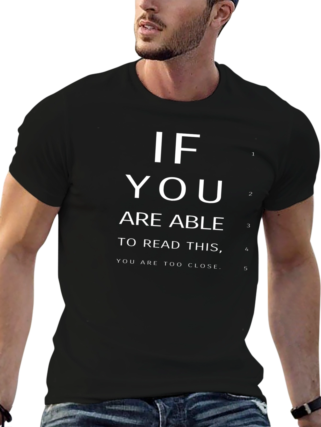 Funny Eye Chart T-Shirt - Too Close Tee